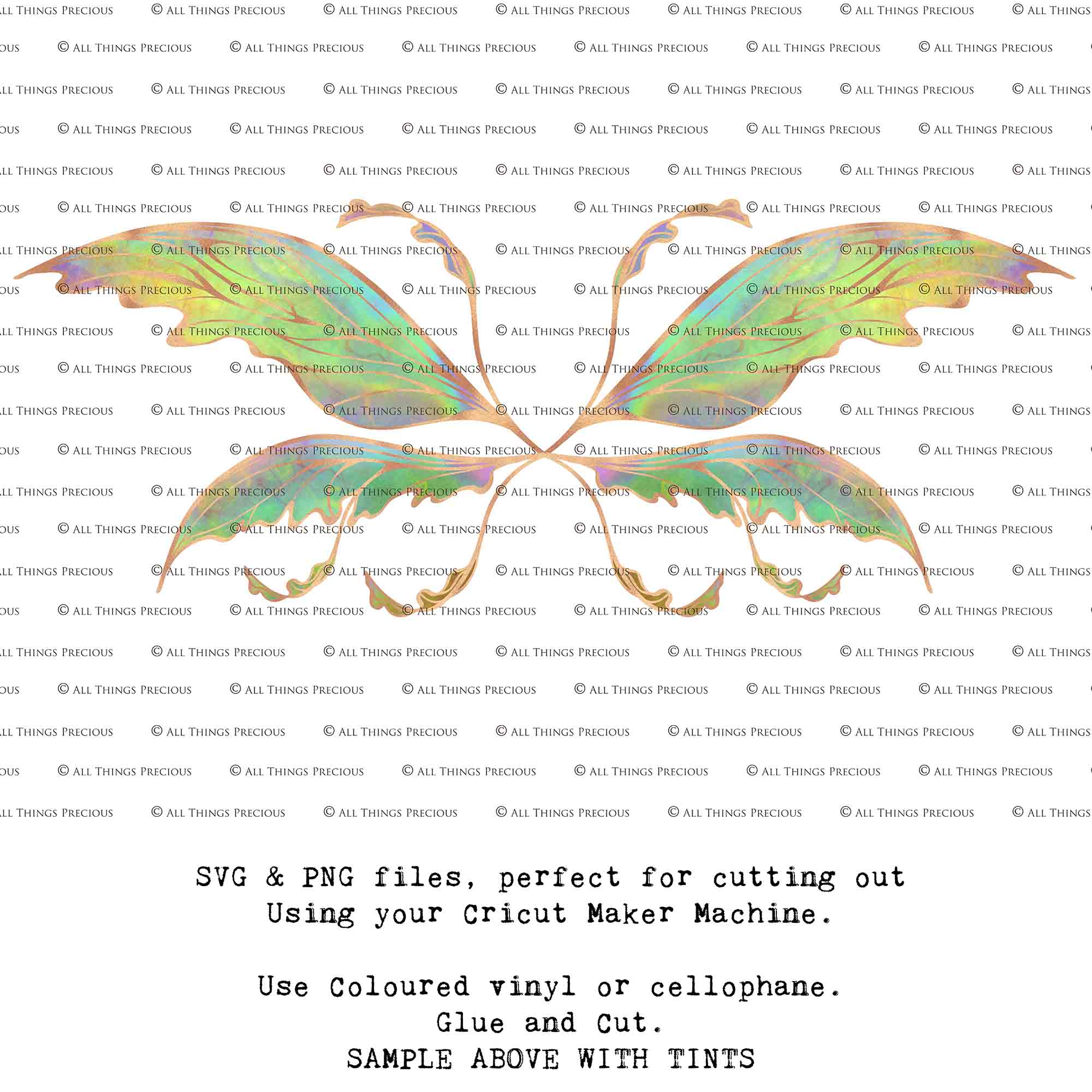 SVG & PNG Fairy Wing files for Cricut or Silhouette Cameo Cutting Machine. Create wearable fairy wings, in adult or children sizes.  Clipart design for Halloween Costumes, Fantasy or Cosplay or photography. Printable for weddings, engagement, baby shower invitations. Individual wing parts. Cut and assemble. Fairycore.