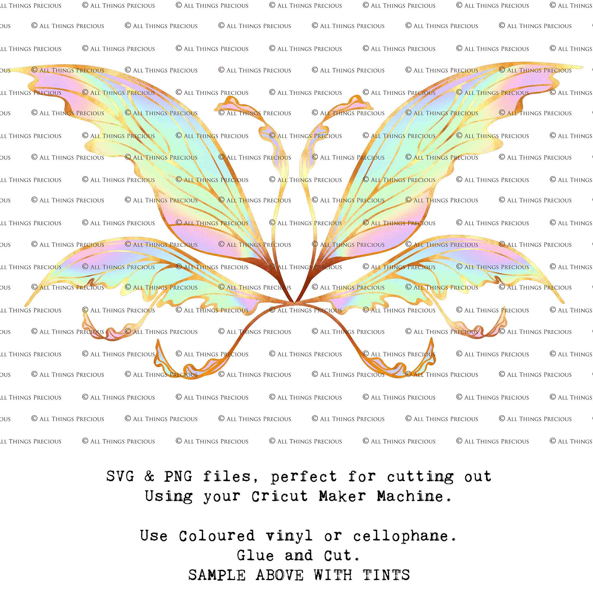 SVG & PNG Fairy Wing files for Cricut or Silhouette Cameo Cutting Machine. Create wearable fairy wings, in adult or children sizes.  Clipart design for Halloween Costumes, Fantasy or Cosplay or photography. Printable for weddings, engagement, baby shower invitations. Individual wing parts. Cut and assemble. Fairycore.