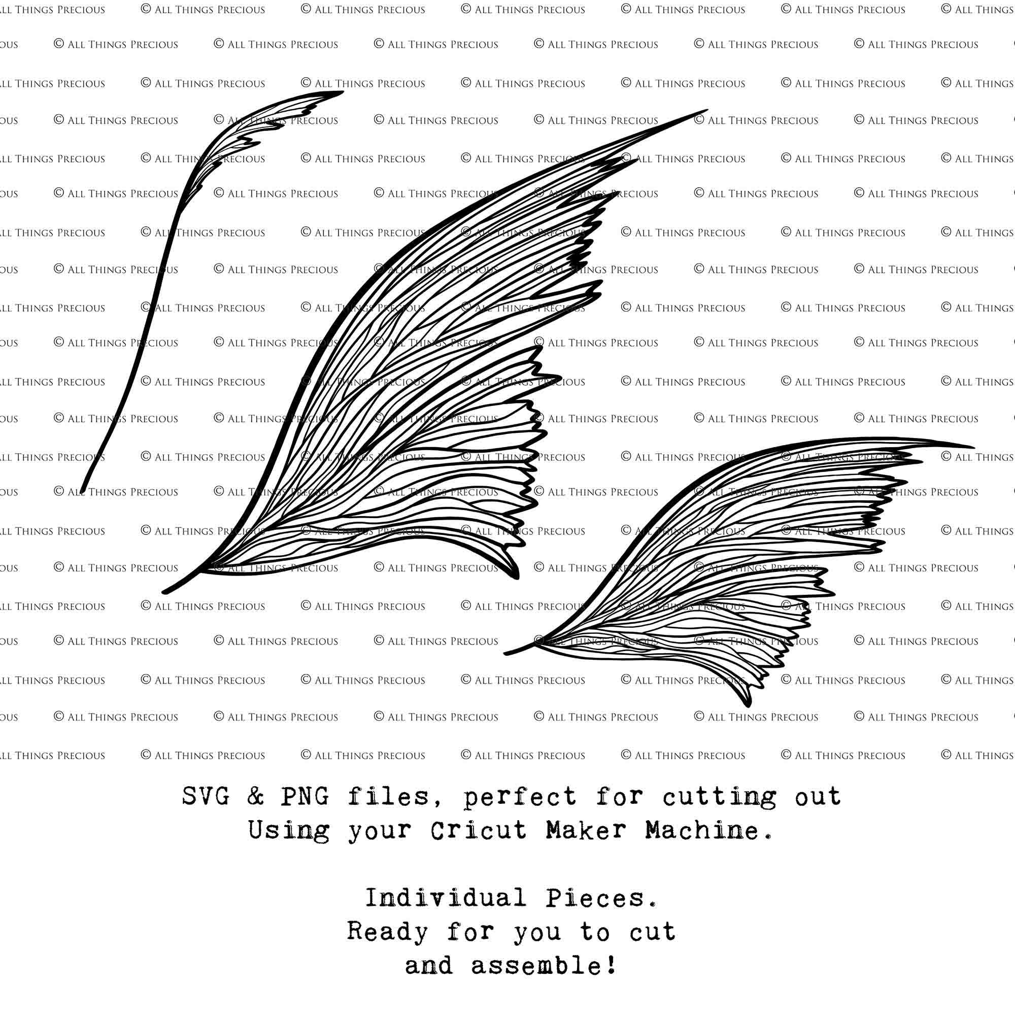 SVG & PNG Fairy Wing files for Cricut or Silhouette Cameo Cutting Machine. Create wearable fairy wings, in adult or children sizes.  Clipart design for Halloween Costumes, Fantasy or Cosplay or photography. Printable for weddings, engagement, baby shower invitations. Individual wing parts. Cut and assemble. Fairycore.