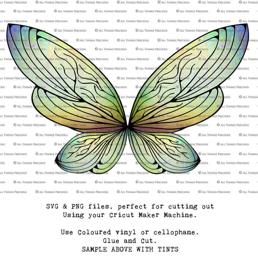SVG & PNG Fairy Wing files for Cricut or Silhouette Cameo Cutting Machine. Create wearable fairy wings, in adult or children sizes.  Clipart design for Halloween Costumes, Fantasy or Cosplay or photography. Printable for weddings, engagement, baby shower invitations. Individual wing parts. Cut and assemble. Fairycore.