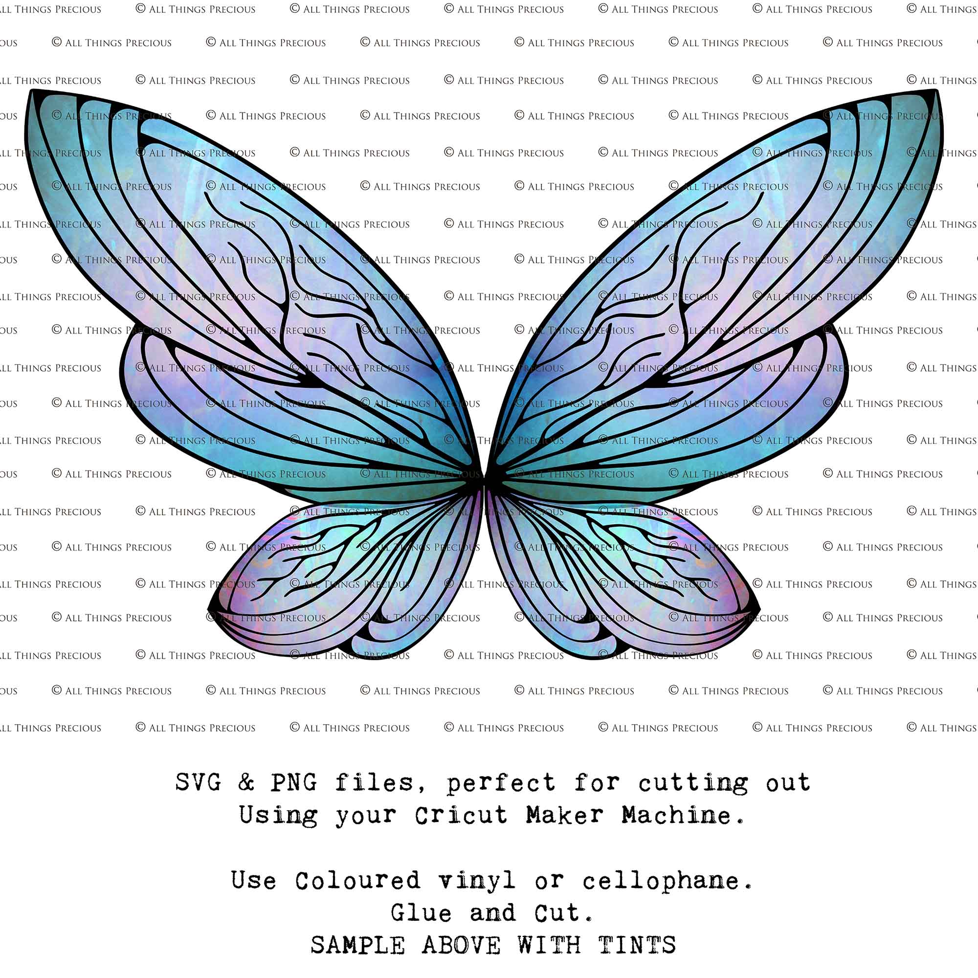 SVG & PNG Fairy Wing files for Cricut or Silhouette Cameo Cutting Machine. Create wearable fairy wings, in adult or children sizes.  Clipart design for Halloween Costumes, Fantasy or Cosplay or photography. Printable for weddings, engagement, baby shower invitations. Individual wing parts. Cut and assemble. Fairycore.