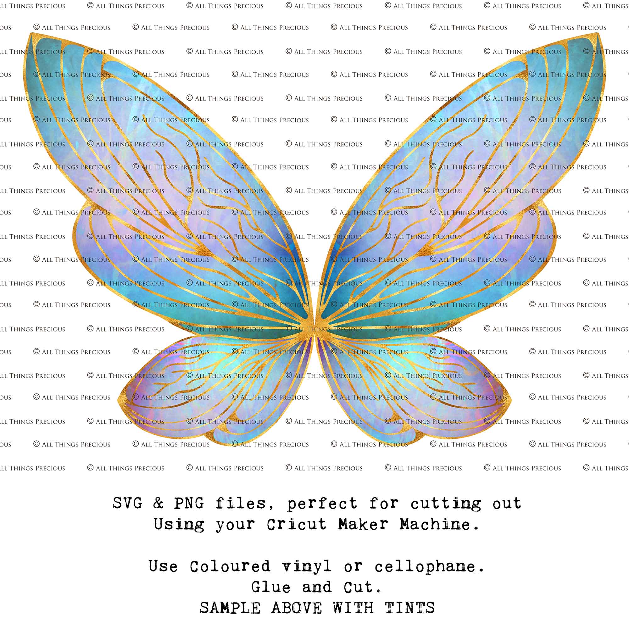 SVG & PNG Fairy Wing files for Cricut or Silhouette Cameo Cutting Machine. Create wearable fairy wings, in adult or children sizes.  Clipart design for Halloween Costumes, Fantasy or Cosplay or photography. Printable for weddings, engagement, baby shower invitations. Individual wing parts. Cut and assemble. Fairycore.