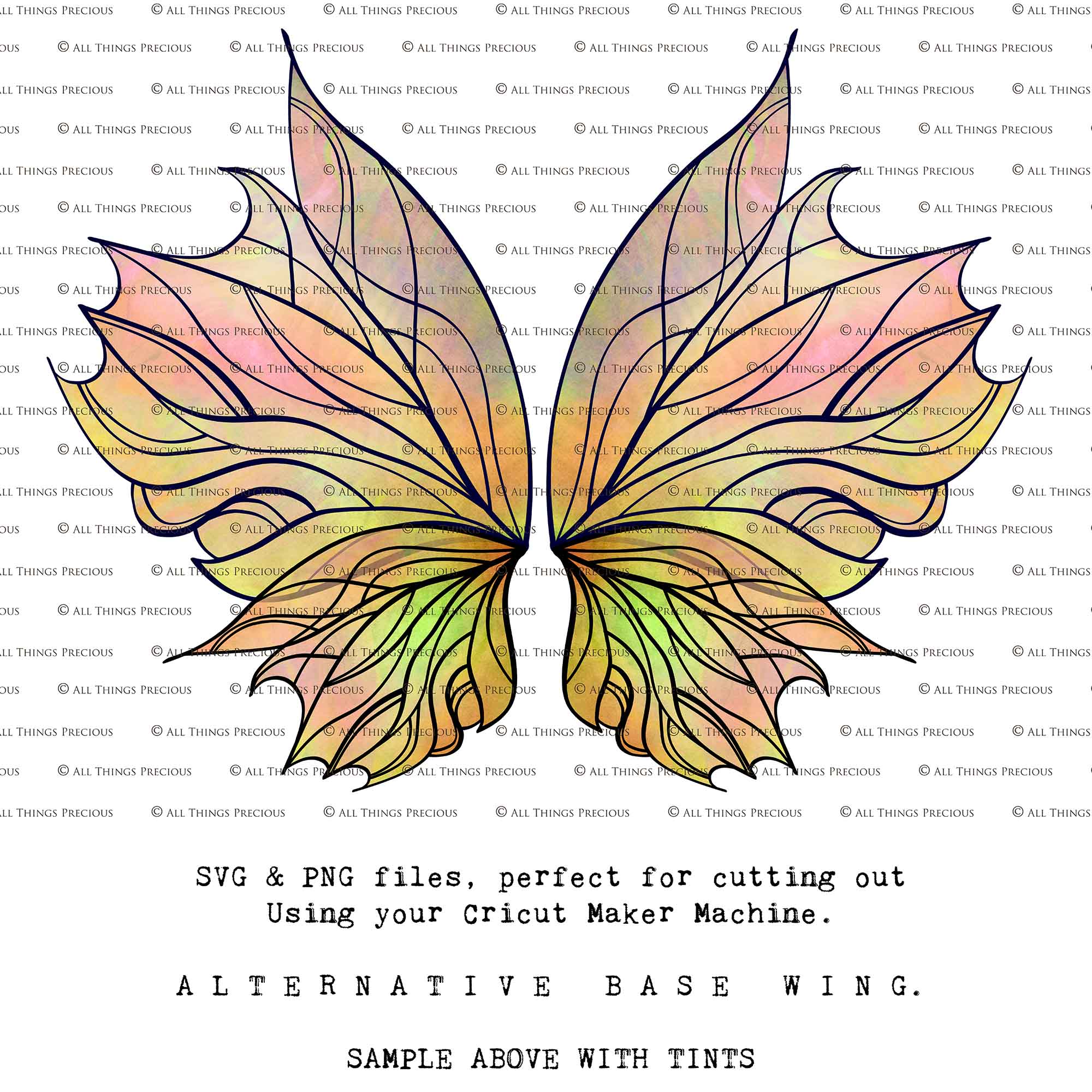 SVG & PNG Fairy Wing files for Cricut or Silhouette Cameo Cutting Machine. Create wearable fairy wings, in adult or children sizes.  Clipart design for Halloween Costumes, Fantasy or Cosplay or photography. Printable for weddings, engagement, baby shower invitations. Individual wing parts. Cut and assemble. Fairycore.