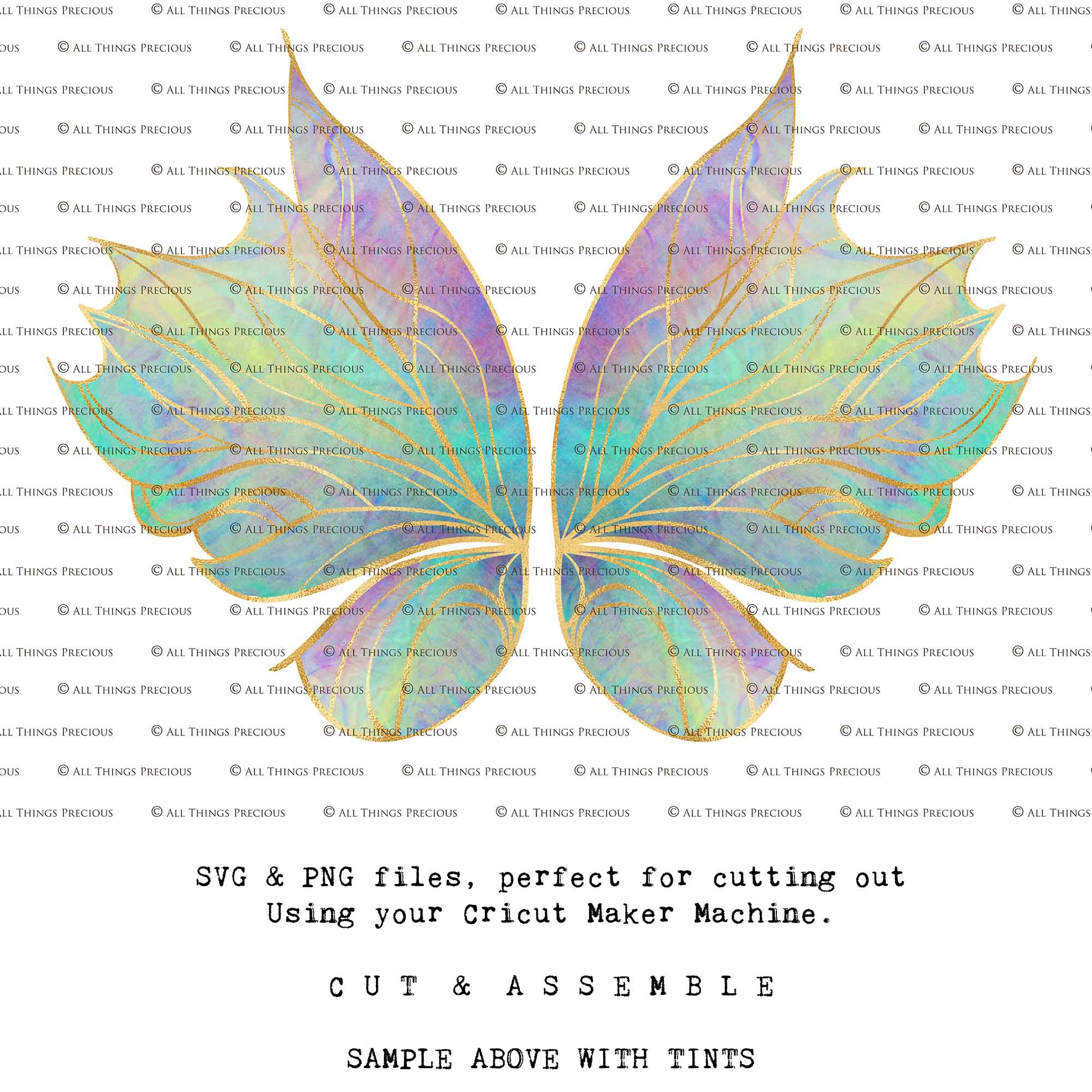 SVG & PNG Fairy Wing files for Cricut or Silhouette Cameo Cutting Machine. Create wearable fairy wings, in adult or children sizes.  Clipart design for Halloween Costumes, Fantasy or Cosplay or photography. Printable for weddings, engagement, baby shower invitations. Individual wing parts. Cut and assemble. Fairycore.