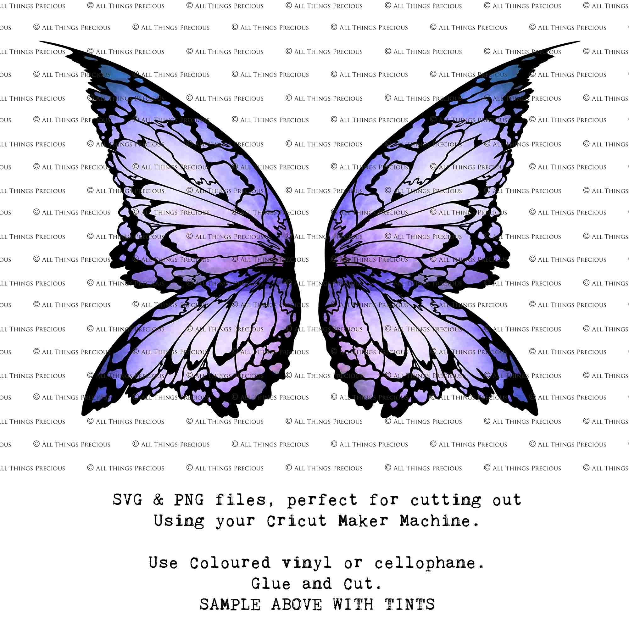 SVG & PNG Fairy Wing files for Cricut or Silhouette Cameo Cutting Machine. Create wearable fairy wings, in adult or children sizes.  Clipart design for Halloween Costumes, Fantasy or Cosplay or photography. Printable for weddings, engagement, baby shower invitations. Individual wing parts. Cut and assemble. Fairycore.