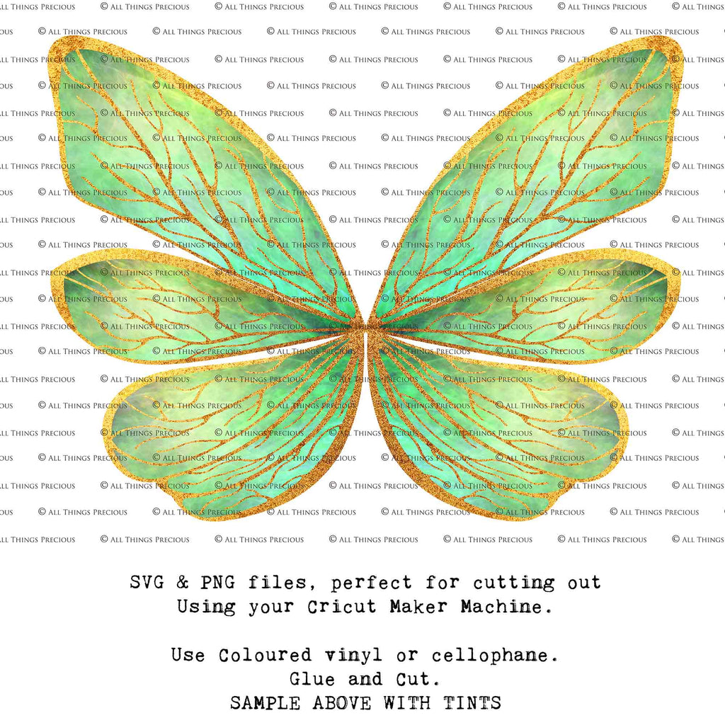 SVG & PNG Fairy Wing files for Cricut or Silhouette Cameo Cutting Machine. Create wearable fairy wings, in adult or children sizes.  Clipart design for Halloween Costumes, Fantasy or Cosplay or photography. Printable for weddings, engagement, baby shower invitations. Individual wing parts. Cut and assemble. Fairycore.