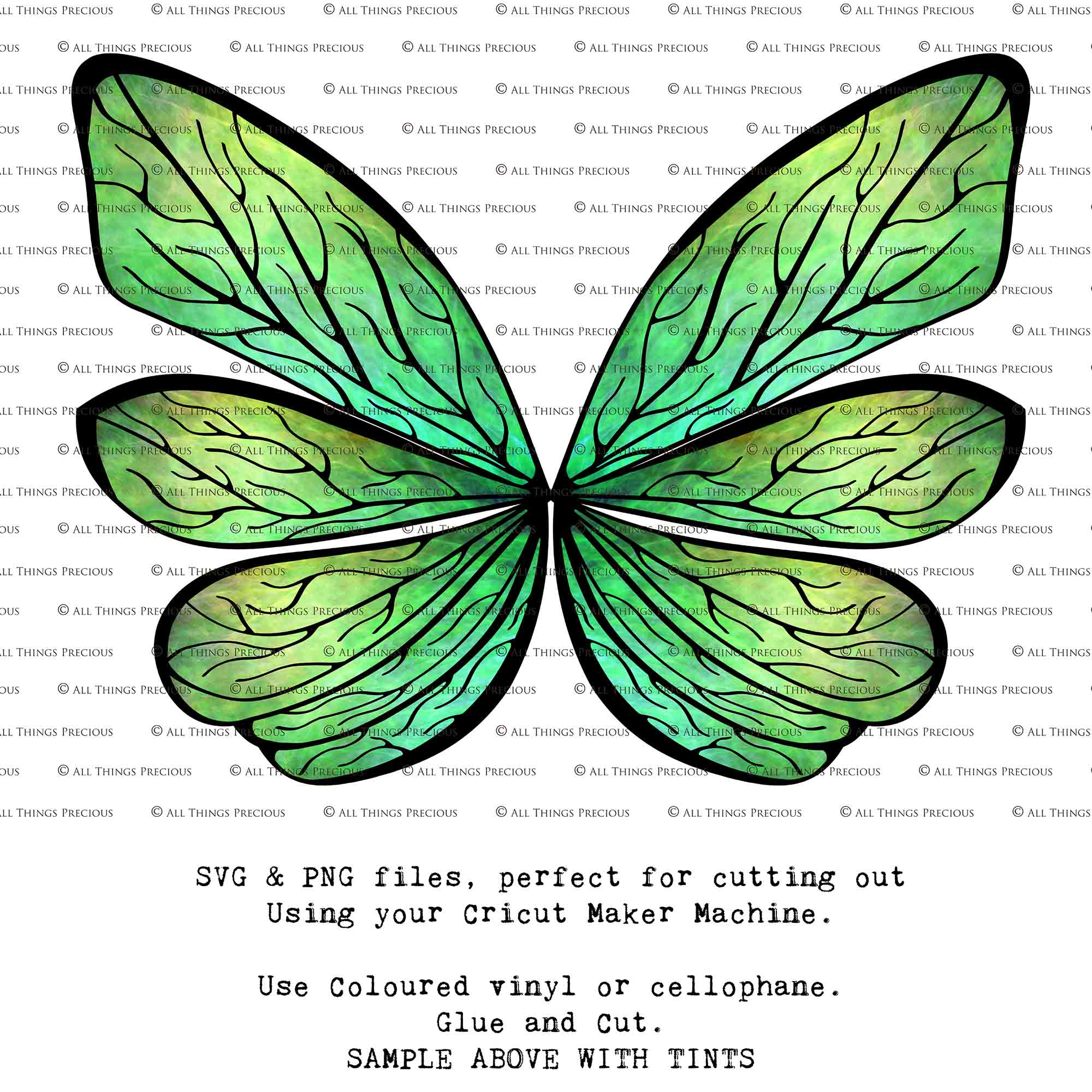 SVG & PNG Fairy Wing files for Cricut or Silhouette Cameo Cutting Machine. Create wearable fairy wings, in adult or children sizes.  Clipart design for Halloween Costumes, Fantasy or Cosplay or photography. Printable for weddings, engagement, baby shower invitations. Individual wing parts. Cut and assemble. Fairycore.