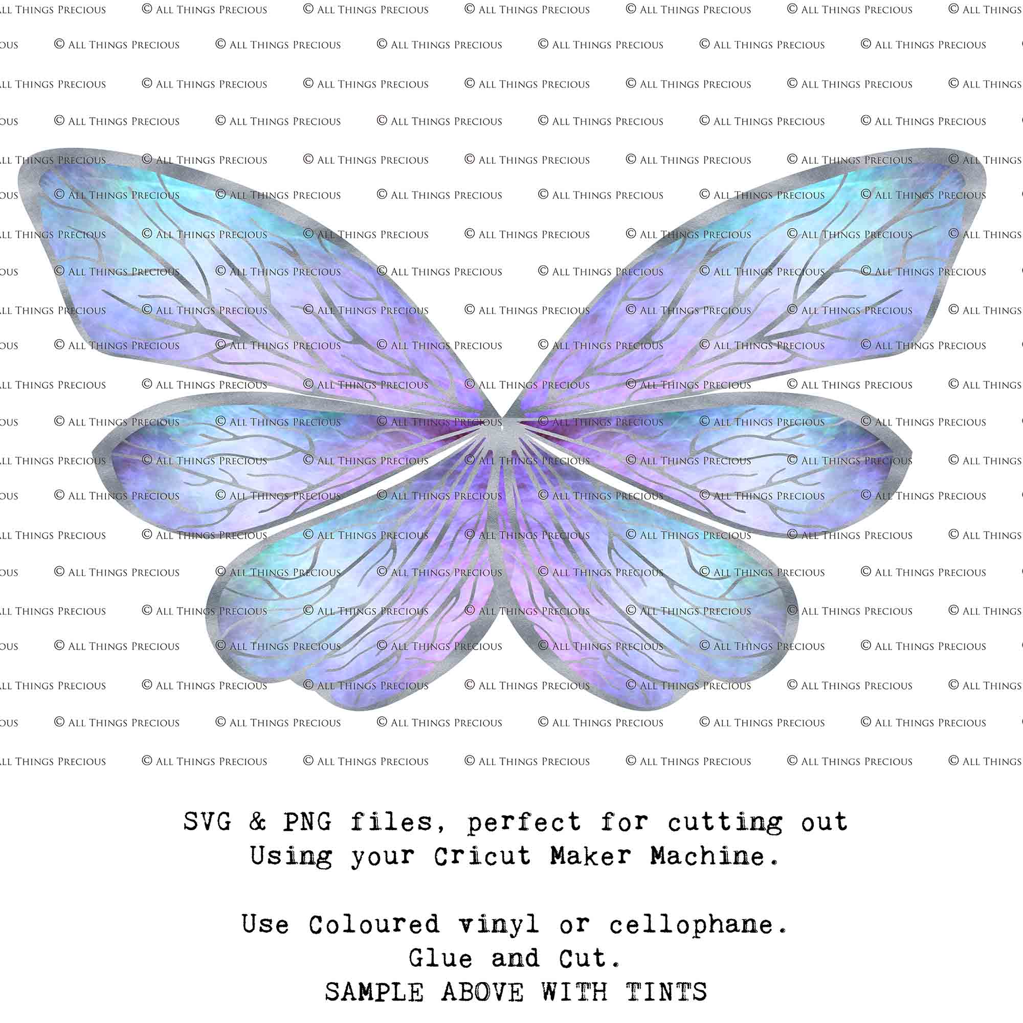 SVG & PNG Fairy Wing files for Cricut or Silhouette Cameo Cutting Machine. Create wearable fairy wings, in adult or children sizes.  Clipart design for Halloween Costumes, Fantasy or Cosplay or photography. Printable for weddings, engagement, baby shower invitations. Individual wing parts. Cut and assemble. Fairycore.
