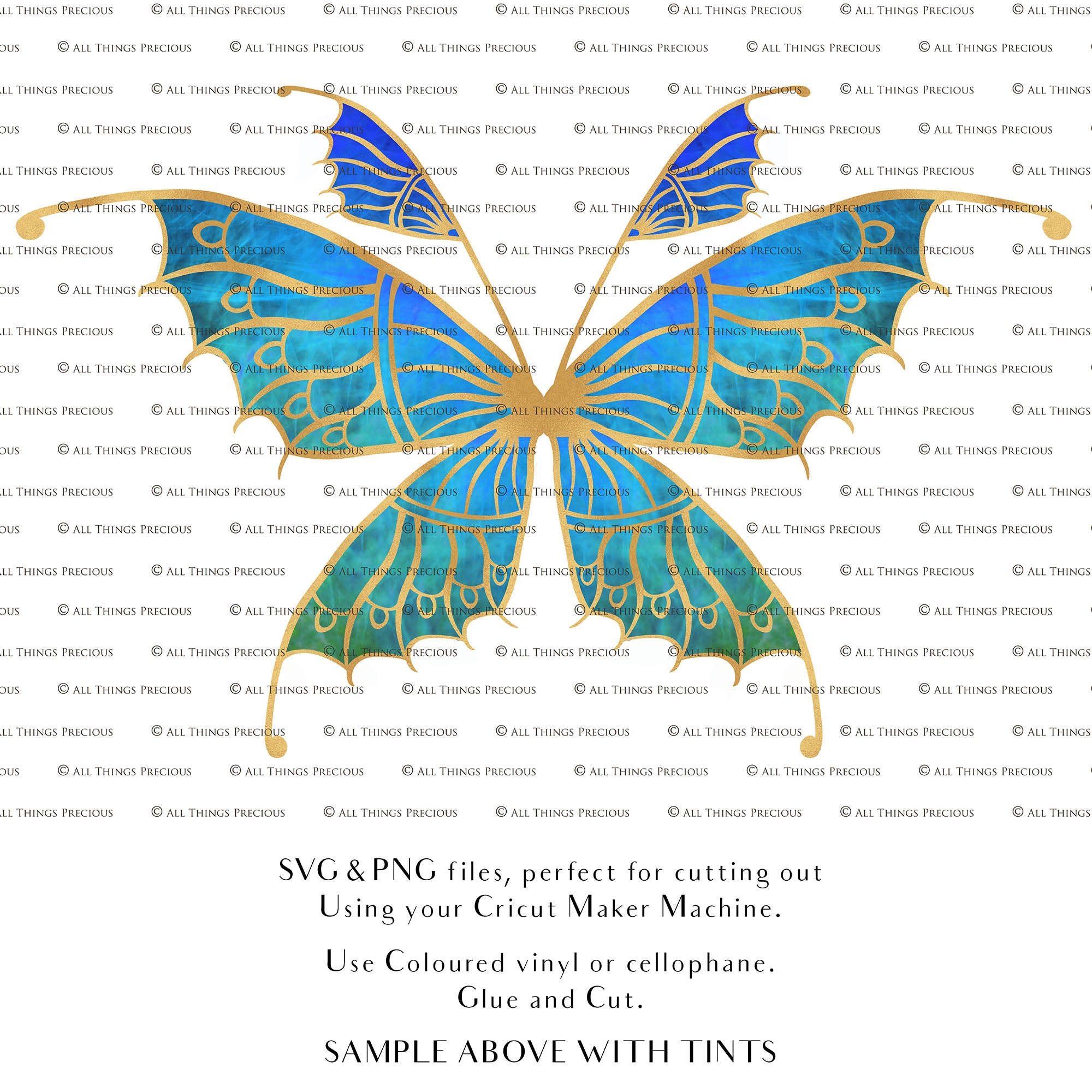 SVG & PNG Fairy Wing files for Cricut or Silhouette Cameo Cutting Machine. To create wearable fairy wings, in adult or children sizes.  Use this clipart design for Halloween Costumes, Fantasy or Cosplay or photography. These are Individual Wing Pieces, for you to cut and assemble. This is a digital product. 