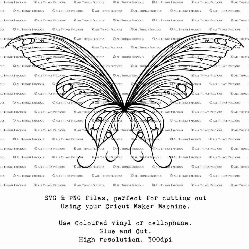 SVG & PNG Fairy/Angel Wing files for Cricut, Silhouette Cameo and other Cutting Machines. Create wearable fairy wings, all sizes. Perfect for Halloween Costumes, Fantasy, Cosplay, Photography. Prints, Wedding, Engagement, Baby Shower invitations, Sublimation Printing, Clip Art and more. Cut and assemble. ATP Textures.