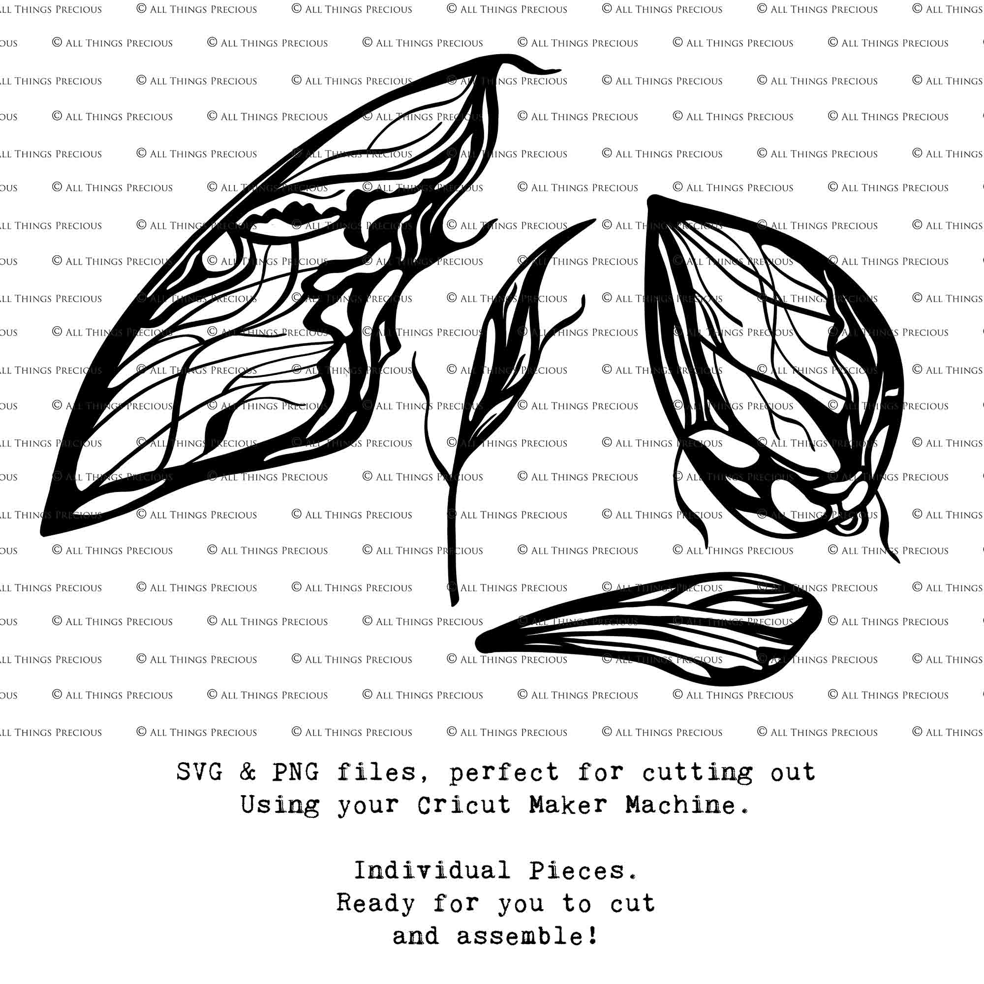 SVG & PNG Fairy/Angel Wing files for Cricut, Silhouette Cameo and other Cutting Machines. Create wearable fairy wings, all sizes. Perfect for Halloween Costumes, Fantasy, Cosplay, Photography. Prints, Wedding, Engagement, Baby Shower invitations, Sublimation Printing, Clip Art and more. Cut and assemble. ATP Textures.