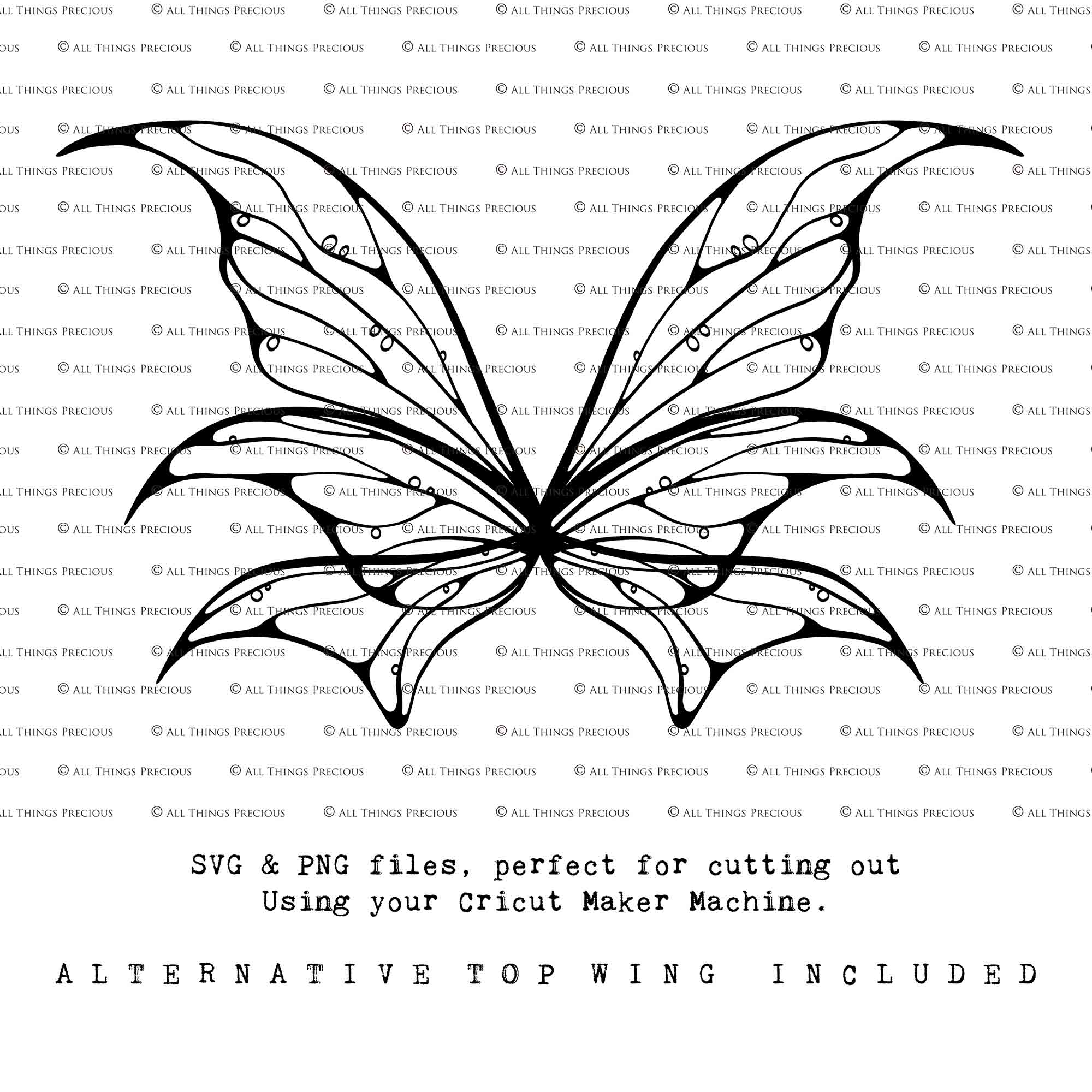 SVG & PNG Fairy/Angel Wing files for Cricut, Silhouette Cameo and other Cutting Machines. Create wearable fairy wings, all sizes. Perfect for Halloween Costumes, Fantasy, Cosplay, Photography. Prints, Wedding, Engagement, Baby Shower invitations, Sublimation Printing, Clip Art and more. Cut and assemble. ATP Textures.