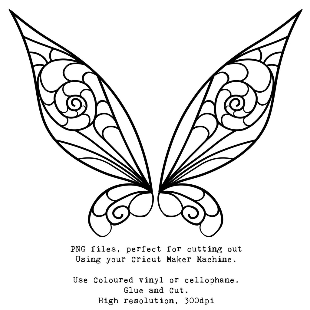 SVG & PNG Fairy Wing files for Cricut or Silhouette Cameo Cutting Machine. To create wearable fairy wings, in adult or children sizes.  Use this clipart design for Halloween Costumes, Fantasy or Cosplay or photography. These are Individual Wing Pieces, for you to cut and assemble. This is a digital product.  Tinkerbell wings,