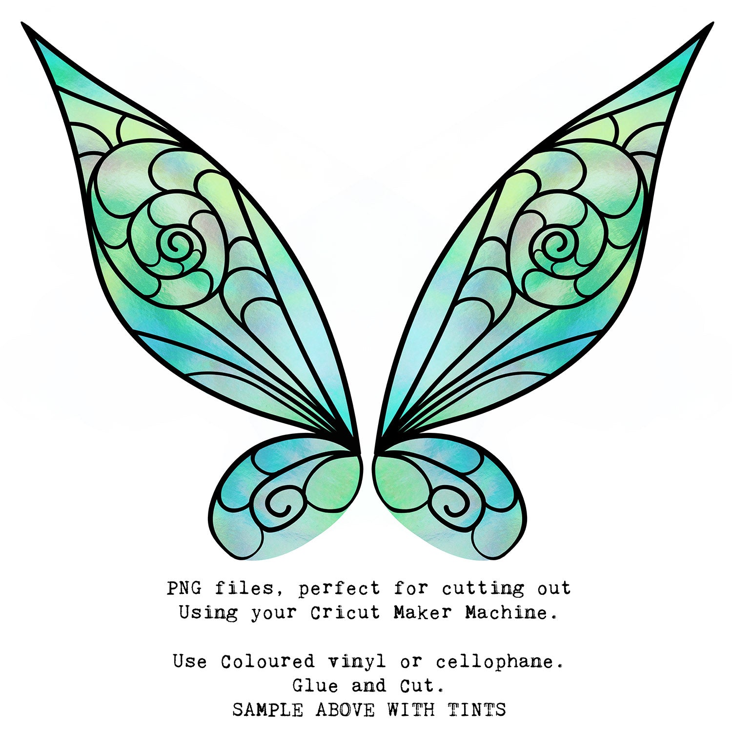 SVG & PNG Fairy Wing files for Cricut or Silhouette Cameo Cutting Machine. To create wearable fairy wings, in adult or children sizes.  Use this clipart design for Halloween Costumes, Fantasy or Cosplay or photography. These are Individual Wing Pieces, for you to cut and assemble. This is a digital product.  Tinkerbell Wings.