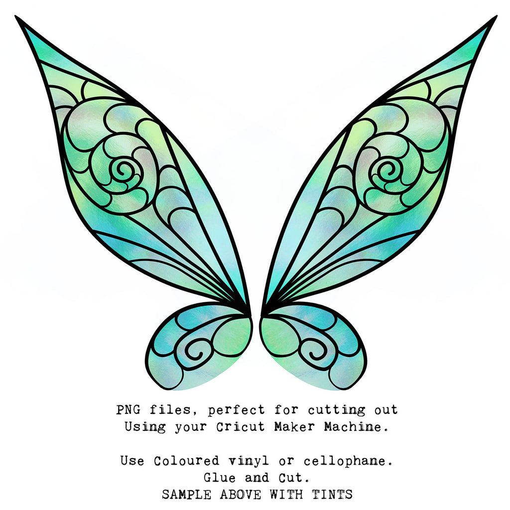 SVG & PNG Fairy Wing files for Cricut or Silhouette Cameo Cutting Machine. To create wearable fairy wings, in adult or children sizes.  Use this clipart design for Halloween Costumes, Fantasy or Cosplay or photography. These are Individual Wing Pieces, for you to cut and assemble. This is a digital product.  Tinkerbell Wings.