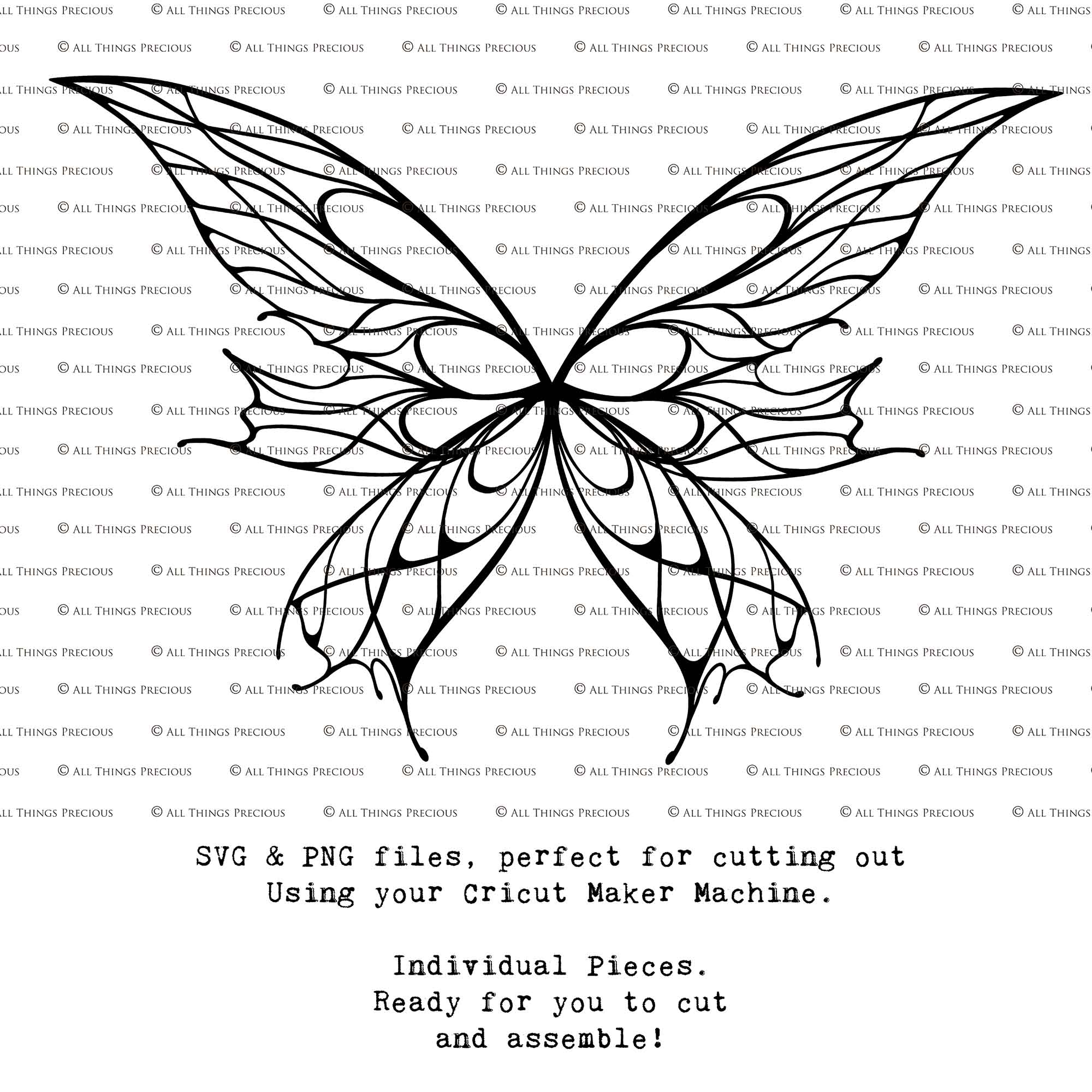 SVG & PNG Fairy/Angel Wing files for Cricut, Silhouette Cameo and other Cutting Machines. Create wearable fairy wings, all sizes. Perfect for Halloween Costumes, Fantasy, Cosplay, Photography. Prints, Wedding, Engagement, Baby Shower invitations, Sublimation Printing, Clip Art and more. Cut and assemble. ATP Textures.