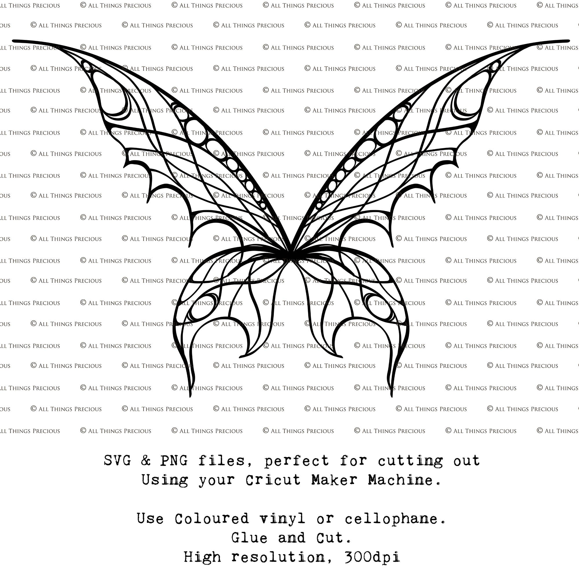 SVG & PNG Fairy/Angel Wing files for Cricut, Silhouette Cameo and other Cutting Machines. Create wearable fairy wings, all sizes. Perfect for Halloween Costumes, Fantasy, Cosplay, Photography. Prints, Wedding, Engagement, Baby Shower invitations, Sublimation Printing, Clip Art and more. Cut and assemble. ATP Textures.