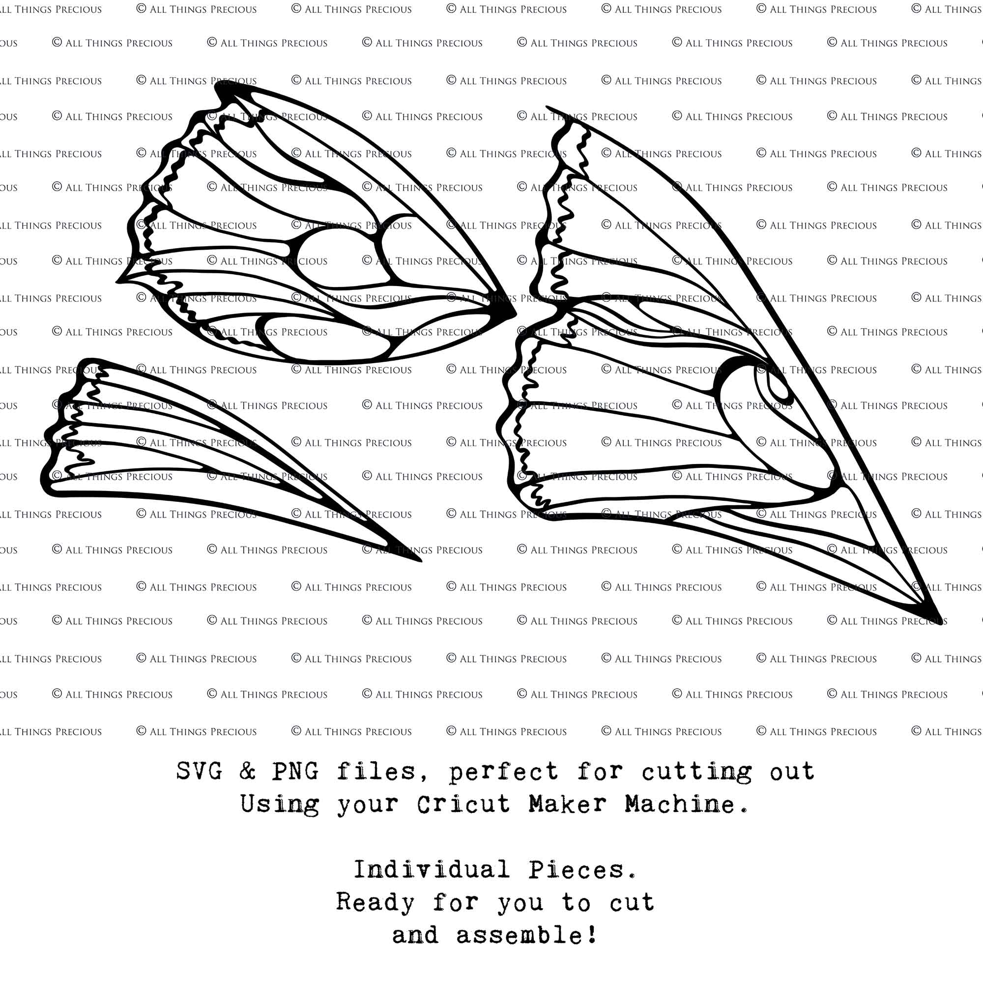 SVG FAIRY WINGS for CRICUT - Set 75