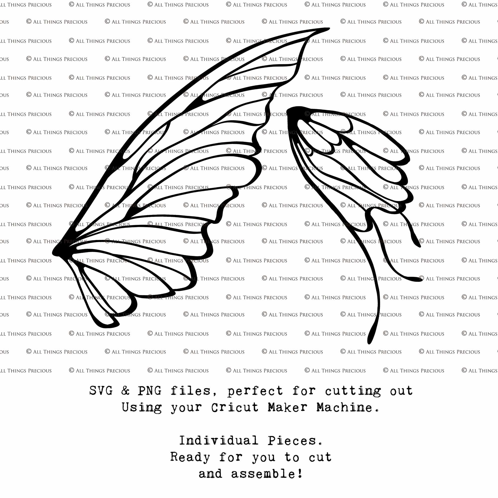 SVG FAIRY WINGS for CRICUT - Set 76