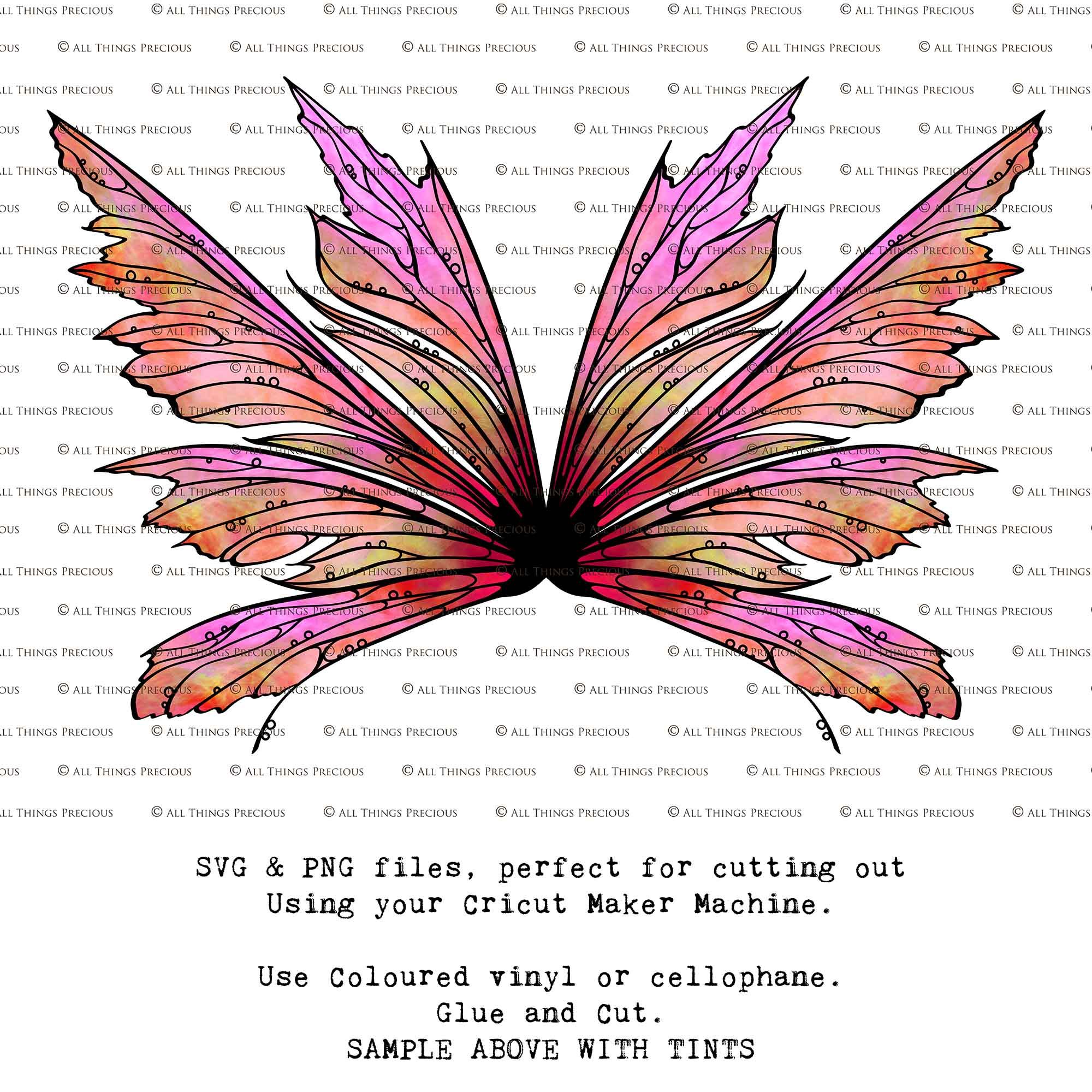 SVG & PNG Fairy/Angel Wing files for Cricut, Silhouette Cameo and other Cutting Machines. Create wearable fairy wings, all sizes. Perfect for Halloween Costumes, Fantasy, Cosplay, Photography. Prints, Wedding, Engagement, Baby Shower invitations, Sublimation Printing, Clip Art and more. Cut and assemble. ATP Textures.