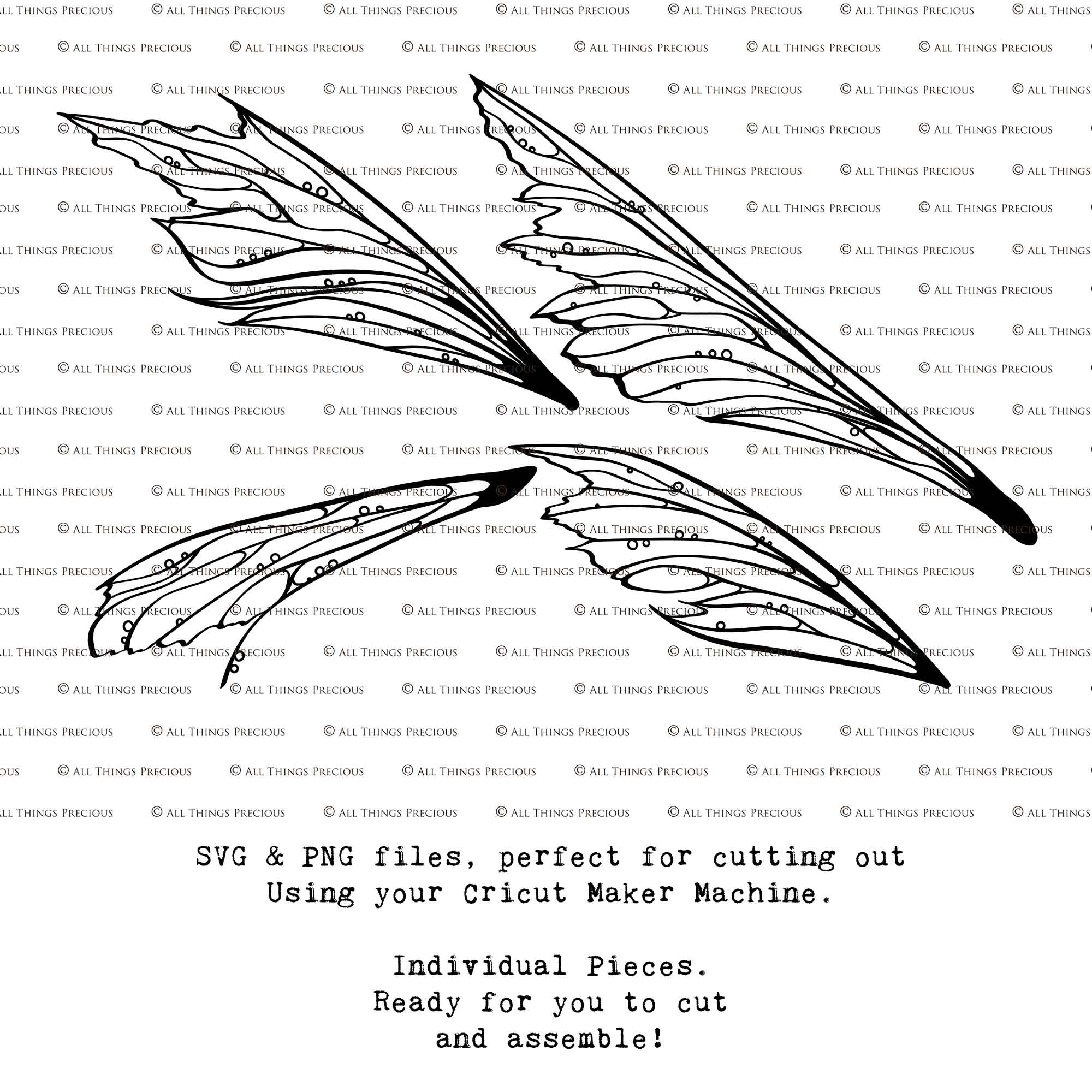 SVG FAIRY WINGS for CRICUT - Set 77