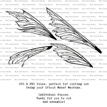 Load image into Gallery viewer, SVG FAIRY WINGS for CRICUT - Set 77
