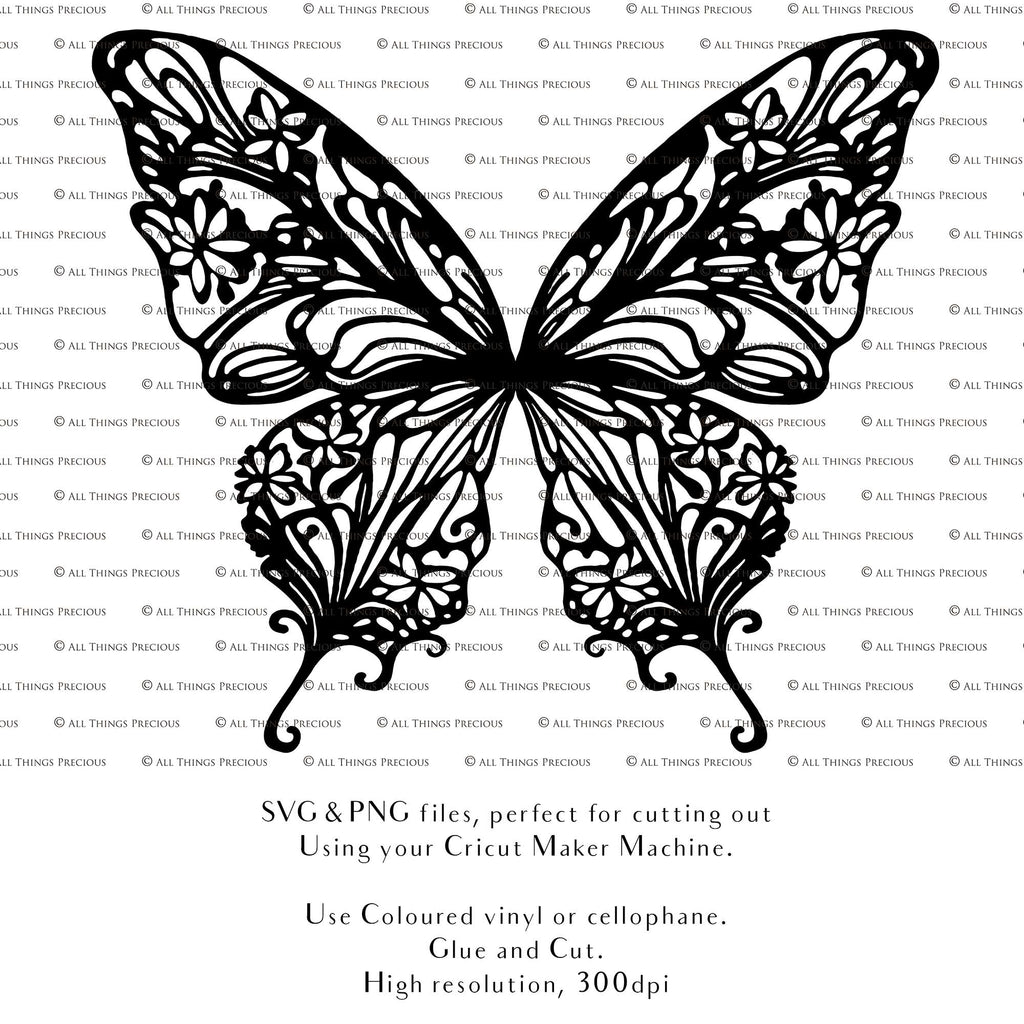 SVG & PNG Fairy/Angel Wing files for Cricut, Silhouette Cameo and other Cutting Machines. Create wearable fairy wings, all sizes. Perfect for Halloween Costumes, Fantasy, Cosplay, Photography. Prints, Wedding, Engagement, Baby Shower invitations, Sublimation Printing, Clip Art and more. Cut and assemble. ATP Textures.