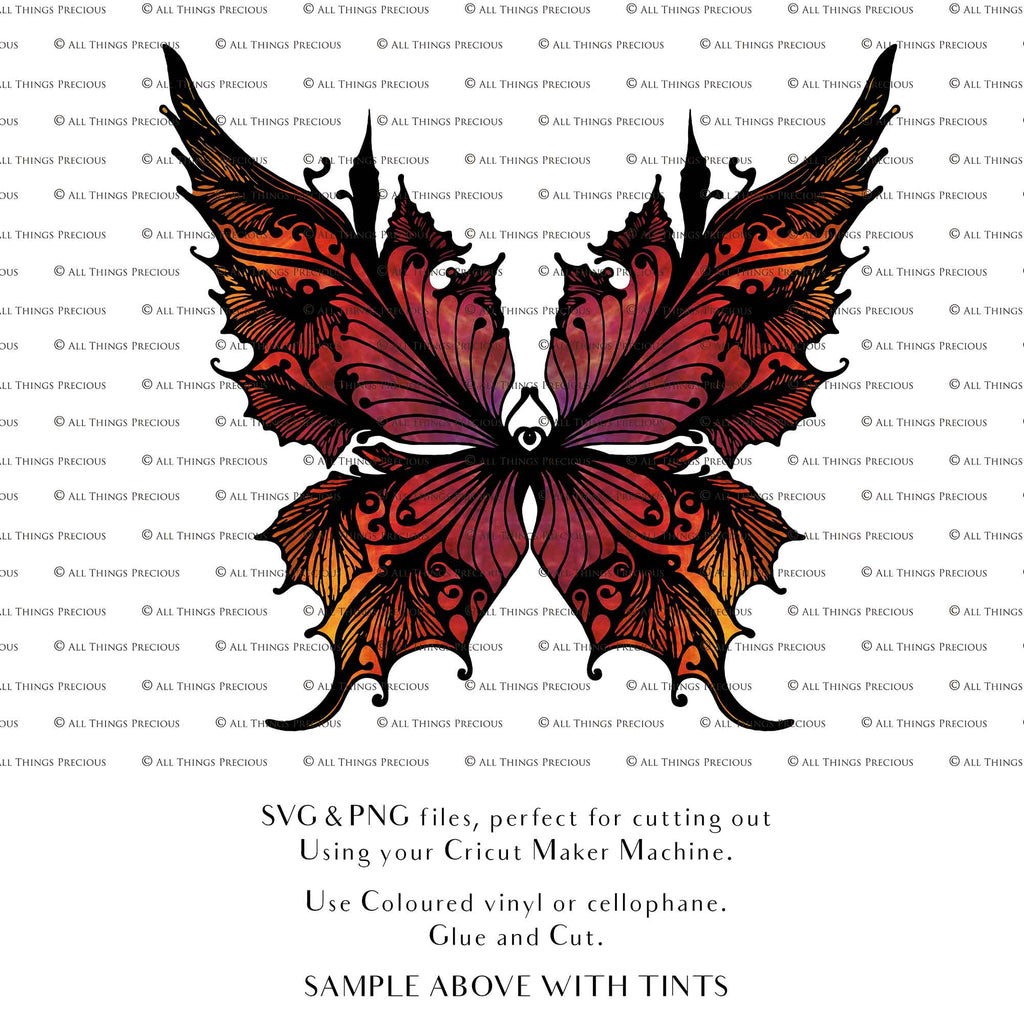 SVG & PNG Fairy/Angel Wing files for Cricut, Silhouette Cameo and other Cutting Machines. Create wearable fairy wings, all sizes. Perfect for Halloween Costumes, Fantasy, Cosplay, Photography. Prints, Wedding, Engagement, Baby Shower invitations, Sublimation Printing, Clip Art and more. Cut and assemble. ATP Textures.