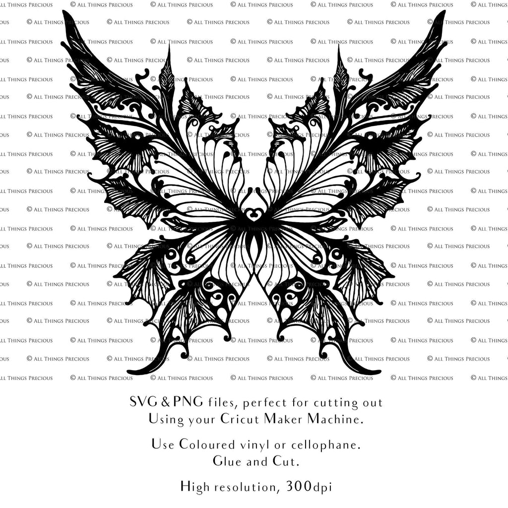 SVG & PNG Fairy/Angel Wing files for Cricut, Silhouette Cameo and other Cutting Machines. Create wearable fairy wings, all sizes. Perfect for Halloween Costumes, Fantasy, Cosplay, Photography. Prints, Wedding, Engagement, Baby Shower invitations, Sublimation Printing, Clip Art and more. Cut and assemble. ATP Textures.