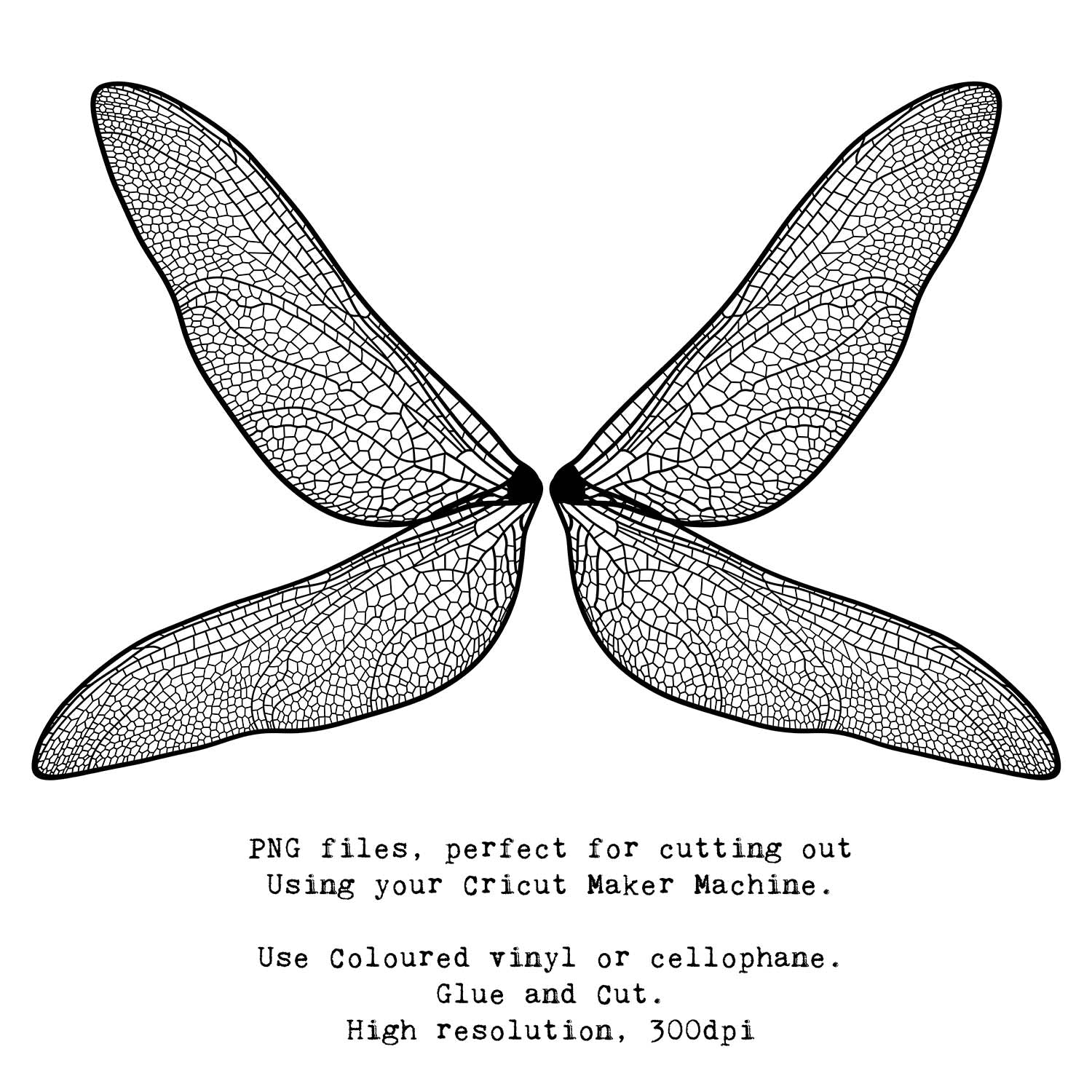 SVG & PNG Fairy Wing files for Cricut or Silhouette Cameo Cutting Machine. To create wearable fairy wings, in adult or children sizes.  Use this clipart design for Halloween Costumes, Fantasy or Cosplay or photography. These are Individual Wing Pieces, for you to cut and assemble. This is a digital product. 
