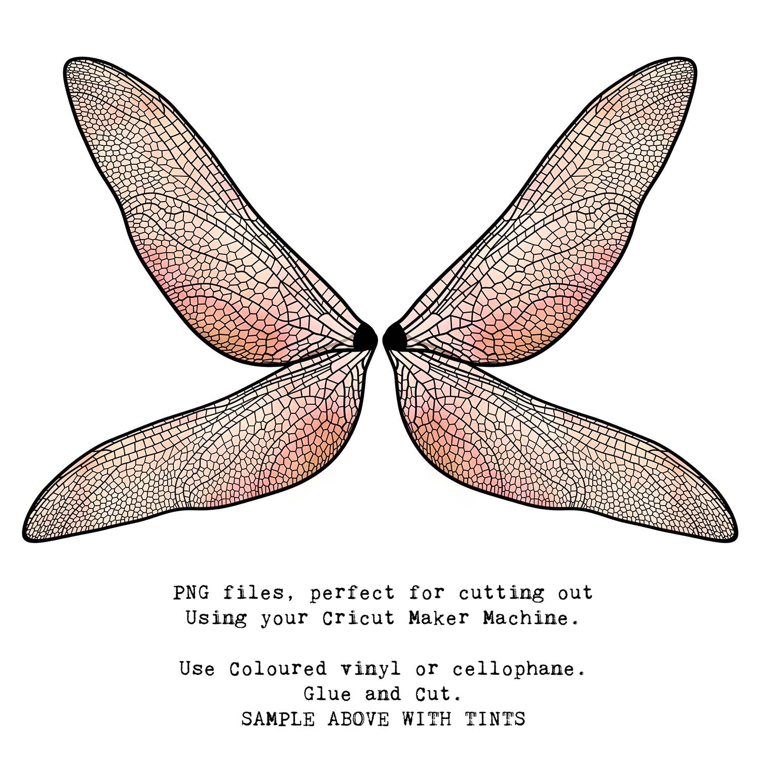 SVG & PNG Fairy Wing files for Cricut or Silhouette Cameo Cutting Machine. To create wearable fairy wings, in adult or children sizes.  Use this clipart design for Halloween Costumes, Fantasy or Cosplay or photography. These are Individual Wing Pieces, for you to cut and assemble. This is a digital product. 