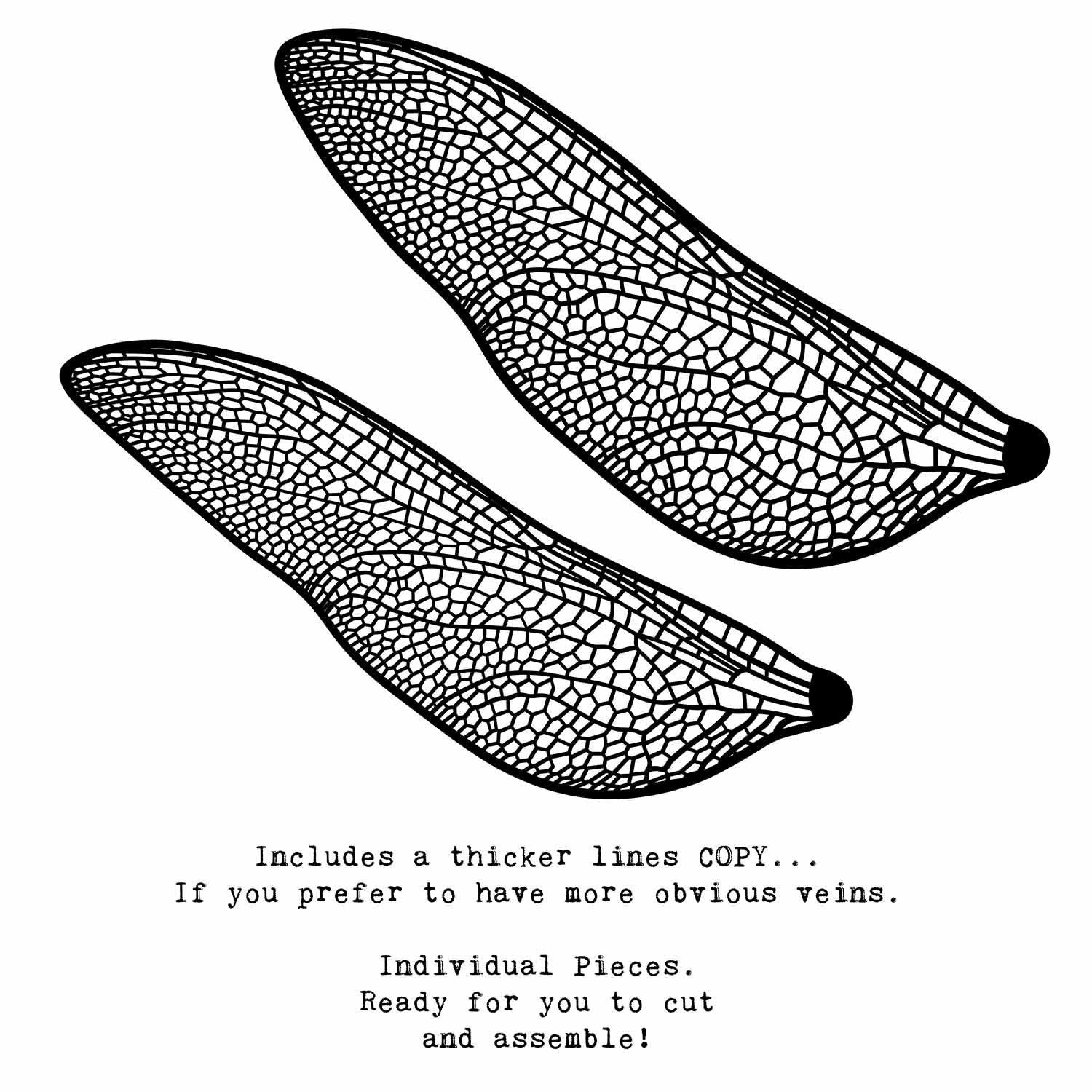 SVG & PNG Fairy Wing files for Cricut or Silhouette Cameo Cutting Machine. To create wearable fairy wings, in adult or children sizes.  Use this clipart design for Halloween Costumes, Fantasy or Cosplay or photography. These are Individual Wing Pieces, for you to cut and assemble. This is a digital product. 