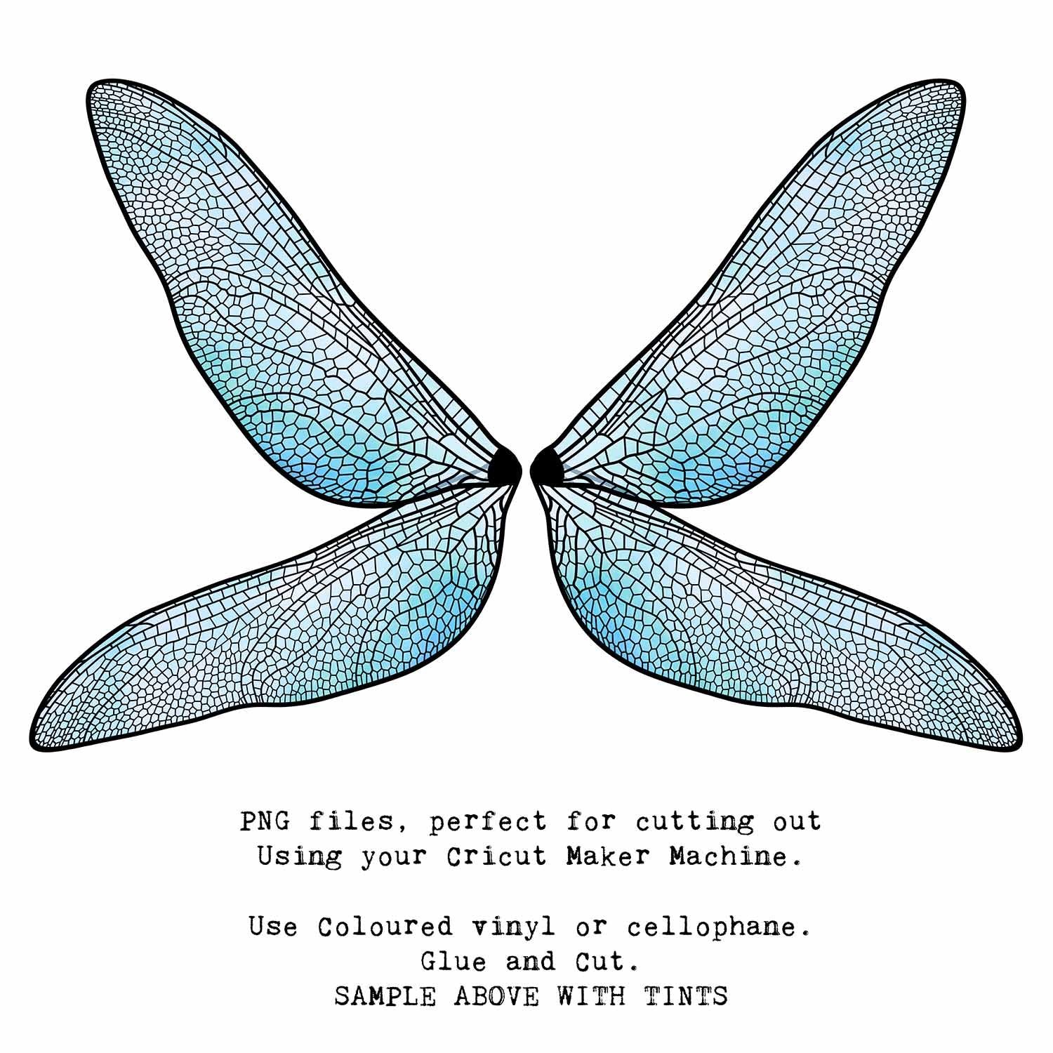 SVG & PNG Fairy Wing files for Cricut or Silhouette Cameo Cutting Machine. To create wearable fairy wings, in adult or children sizes.  Use this clipart design for Halloween Costumes, Fantasy or Cosplay or photography. These are Individual Wing Pieces, for you to cut and assemble. This is a digital product. 