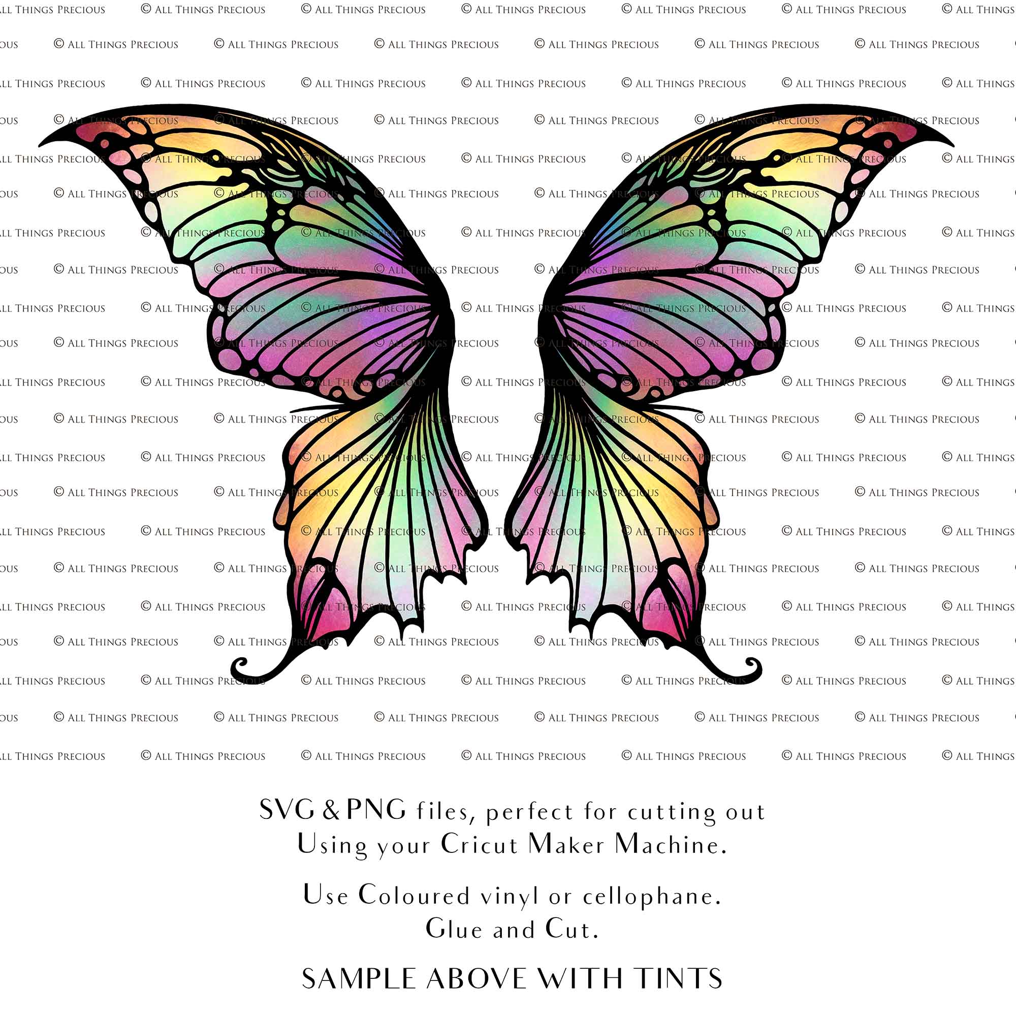 SVG & PNG Fairy/Angel Wing files for Cricut, Silhouette Cameo and other Cutting Machines. Create wearable fairy wings, all sizes. Perfect for Halloween Costumes, Fantasy, Cosplay, Photography. Prints, Wedding, Engagement, Baby Shower invitations, Sublimation Printing, Clip Art and more. Cut and assemble. ATP Textures.
