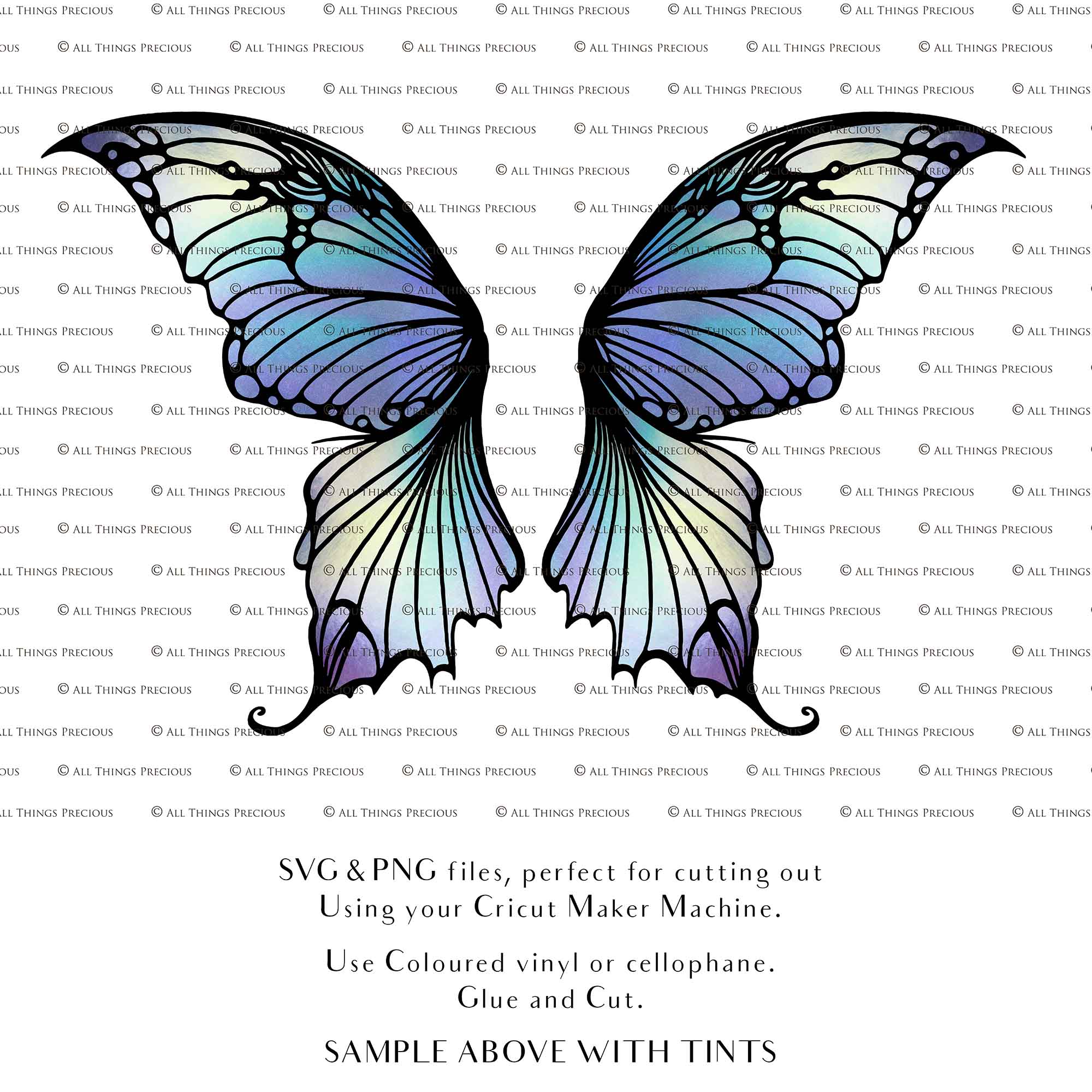 SVG & PNG Fairy/Angel Wing files for Cricut, Silhouette Cameo and other Cutting Machines. Create wearable fairy wings, all sizes. Perfect for Halloween Costumes, Fantasy, Cosplay, Photography. Prints, Wedding, Engagement, Baby Shower invitations, Sublimation Printing, Clip Art and more. Cut and assemble. ATP Textures.