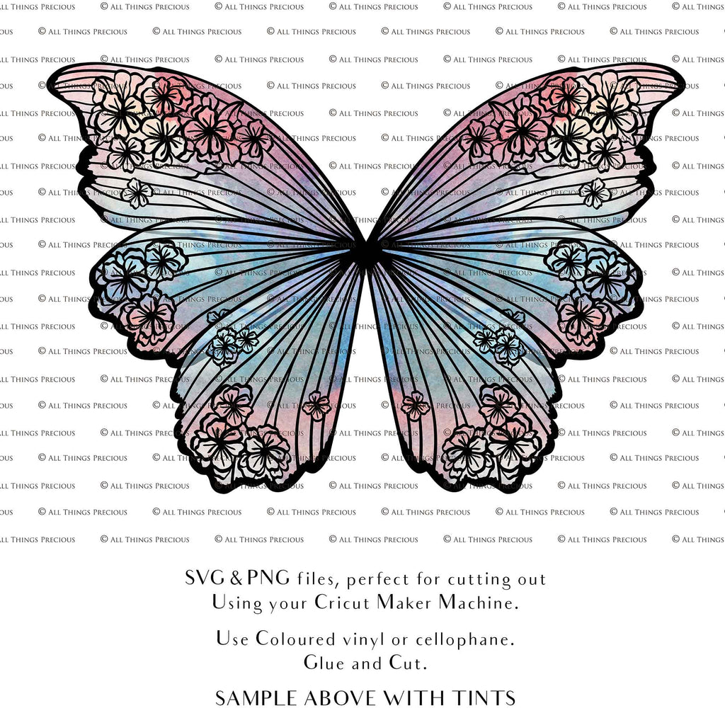 SVG & PNG Fairy/Angel Wing files for Cricut, Silhouette Cameo and other Cutting Machines. Create wearable fairy wings, all sizes. Perfect for Halloween Costumes, Fantasy, Cosplay, Photography. Prints, Wedding, Engagement, Baby Shower invitations, Sublimation Printing, Clip Art and more. Cut and assemble. ATP Textures.