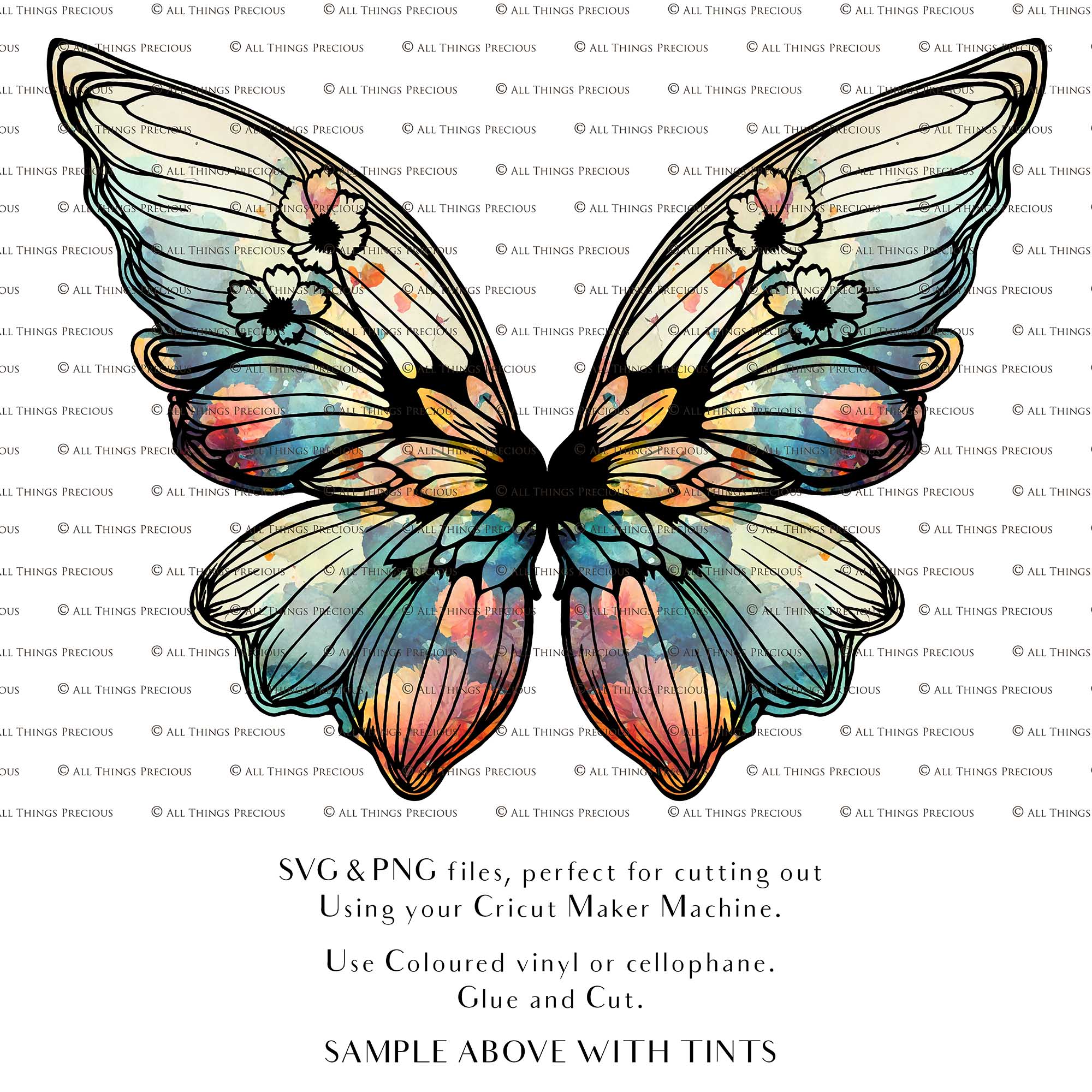 SVG & PNG Fairy/Angel Wing files for Cricut, Silhouette Cameo and other Cutting Machines. Create wearable fairy wings, all sizes. Perfect for Halloween Costumes, Fantasy, Cosplay, Photography. Prints, Wedding, Engagement, Baby Shower invitations, Sublimation Printing, Clip Art and more. Cut and assemble. ATP Textures.