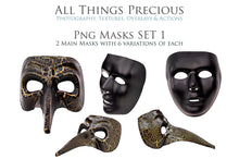 Load image into Gallery viewer, Masquerade Ball MASKS Set 1 Digital Overlays for Photoshop
