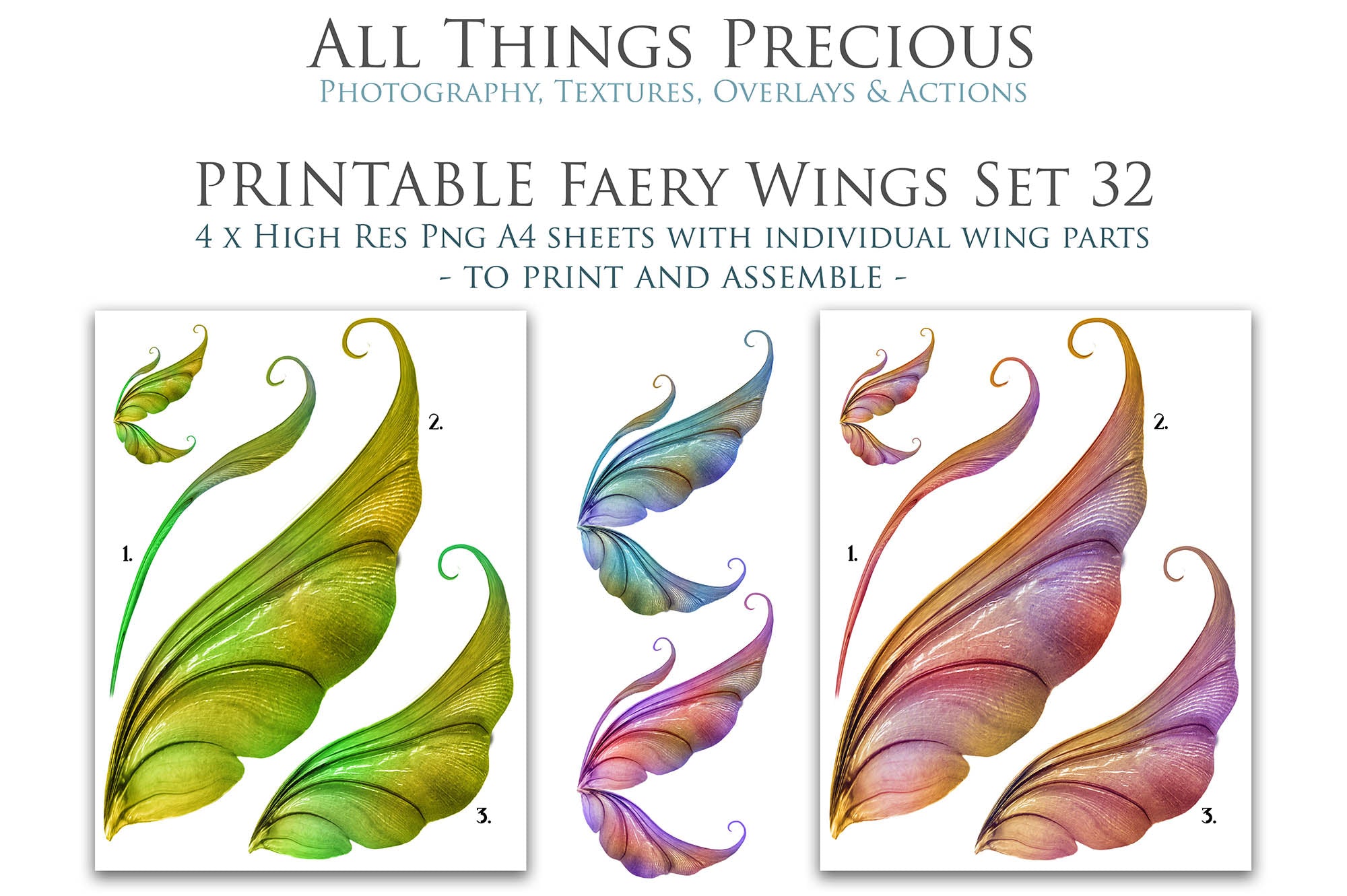 PRINTABLE FAIRY WINGS - Set 32