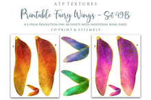 Load image into Gallery viewer, PRINTABLE FAIRY WINGS for Art Dolls - Set 49 - Gold

