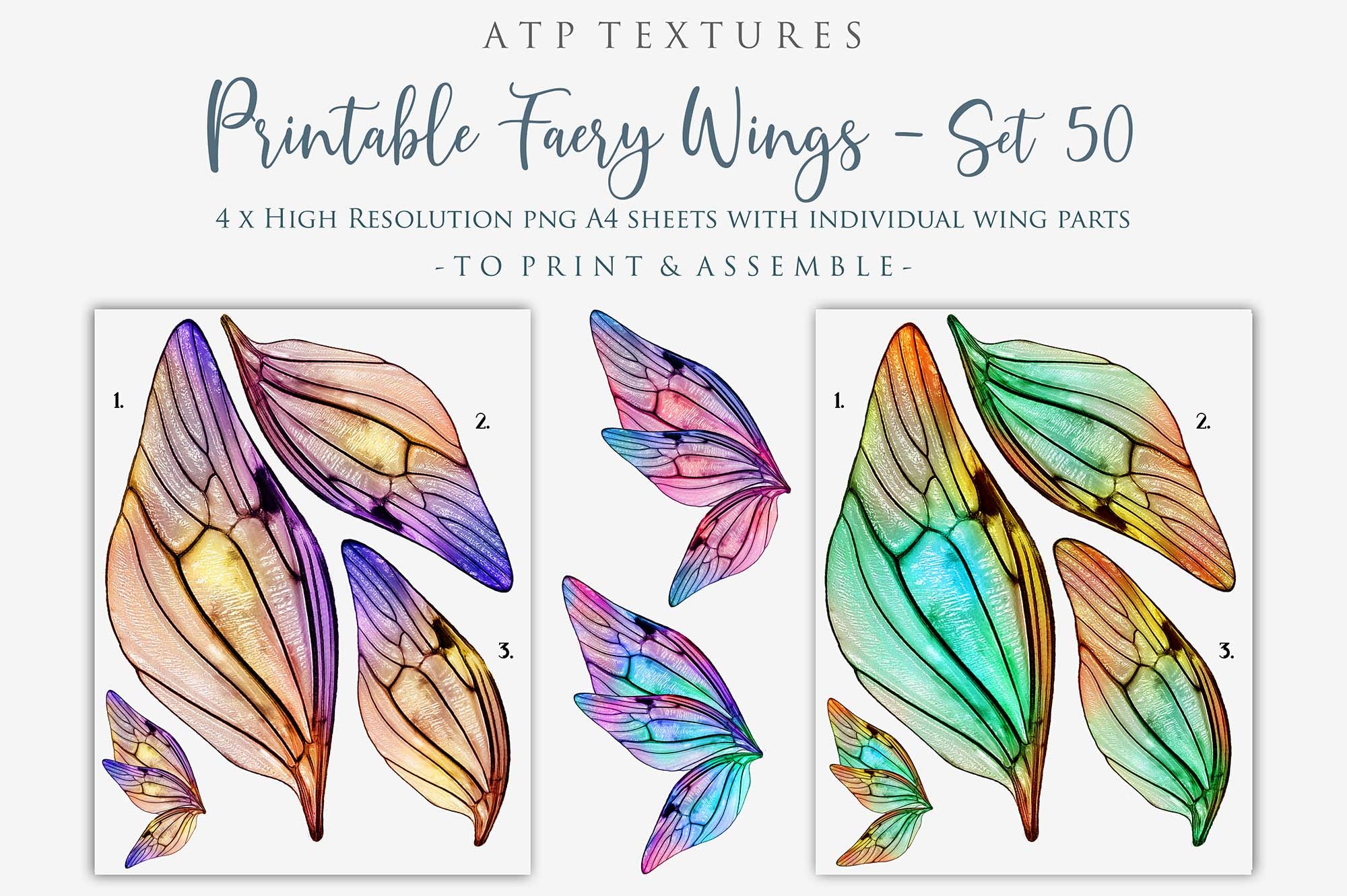 PRINTABLE FAIRY WINGS Set 50