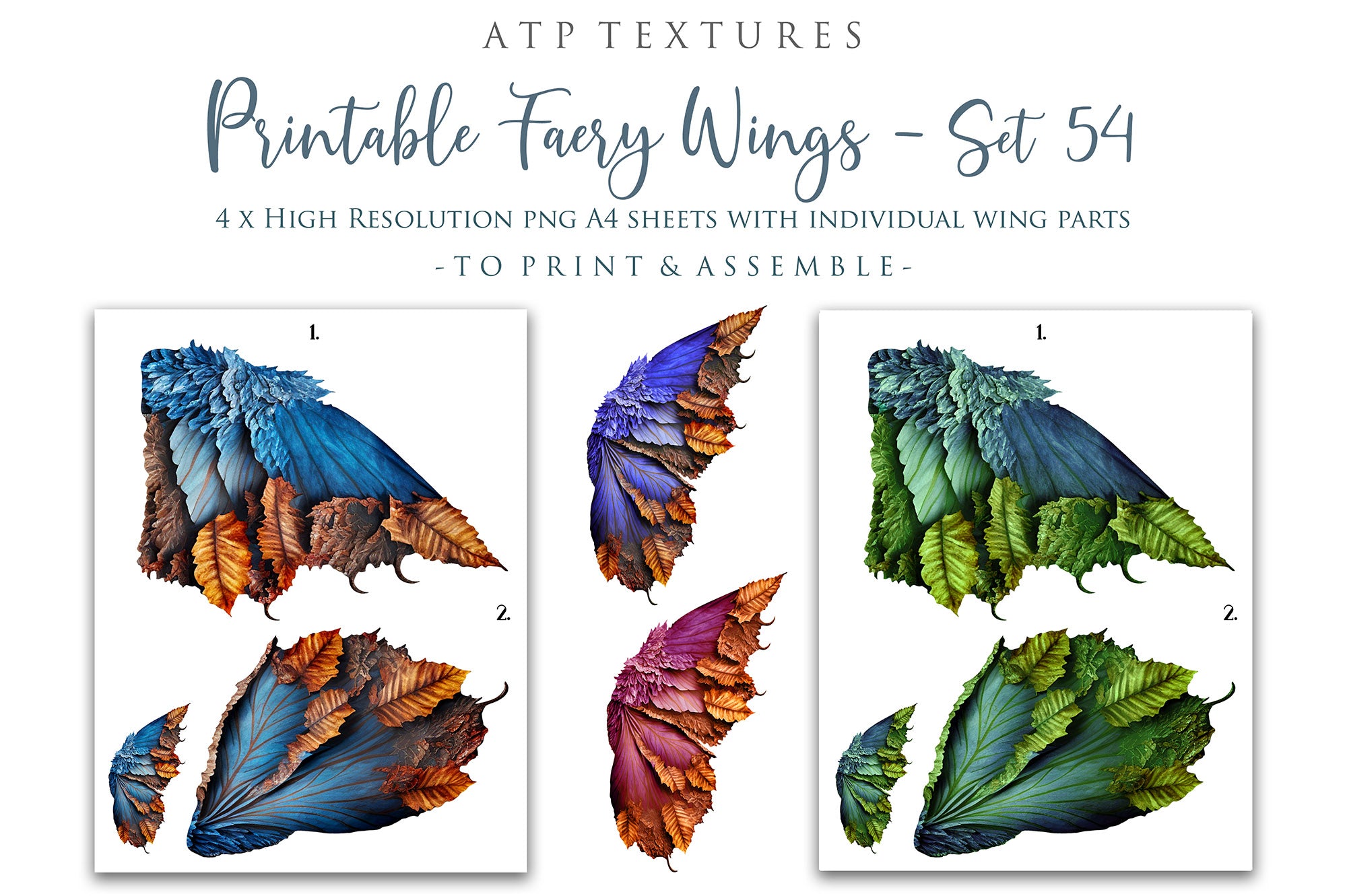 PRINTABLE FAIRY WINGS - Set 54