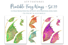 Load image into Gallery viewer, PRINTABLE FAIRY WINGS for Art Dolls - Set 39
