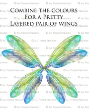 Load image into Gallery viewer, PRINTABLE FAIRY WINGS for Art Dolls - Set 26

