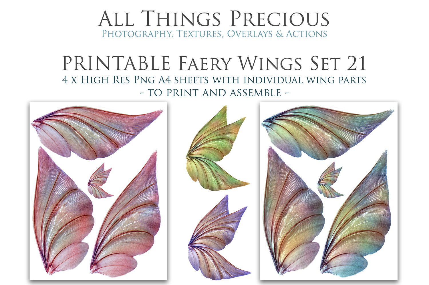 PRINTABLE FAIRY WINGS - Set 21