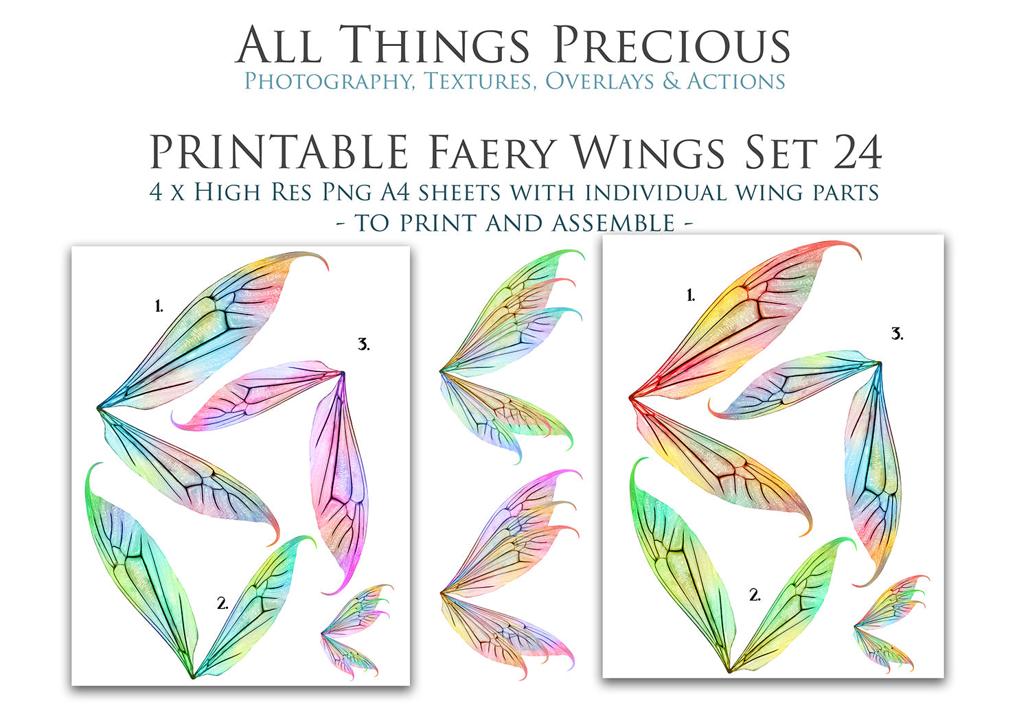 PRINTABLE FAIRY WINGS - Set 24