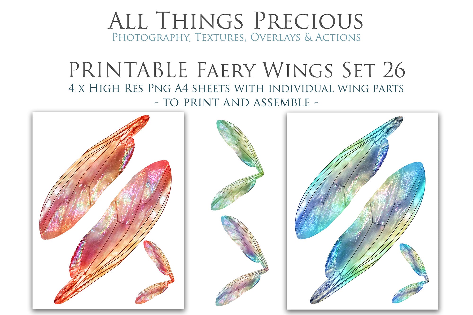 PRINTABLE FAIRY WINGS - Set 26
