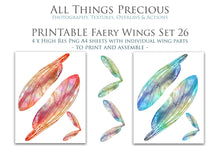 Load image into Gallery viewer, PRINTABLE FAIRY WINGS for Art Dolls - Set 26
