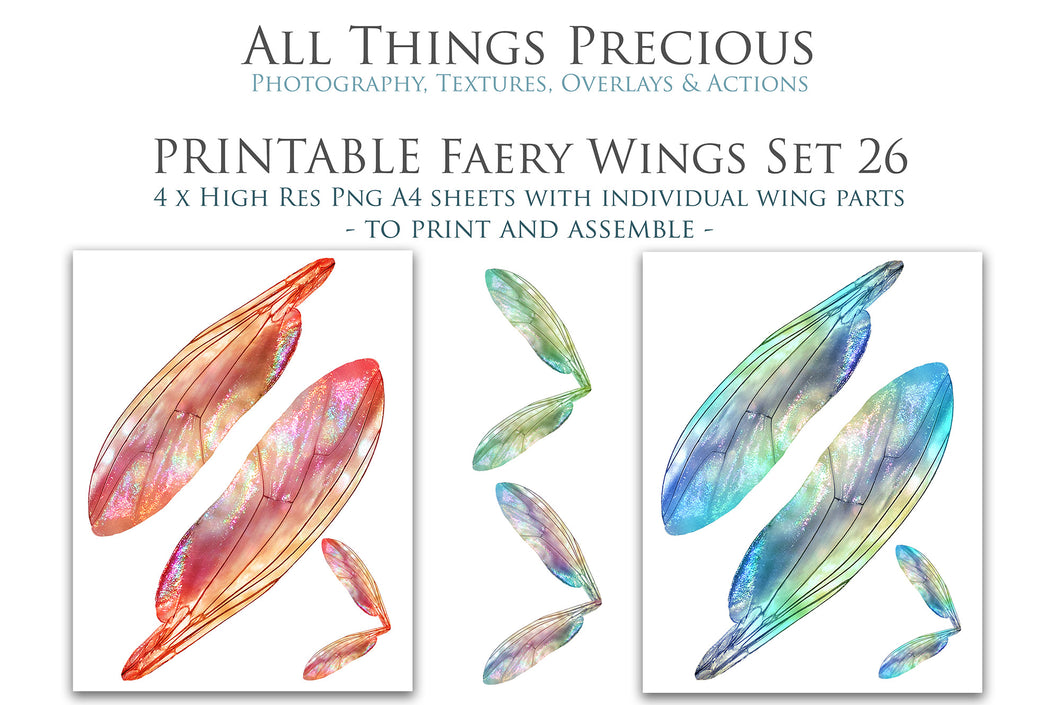 PRINTABLE FAIRY WINGS for Art Dolls - Set 26