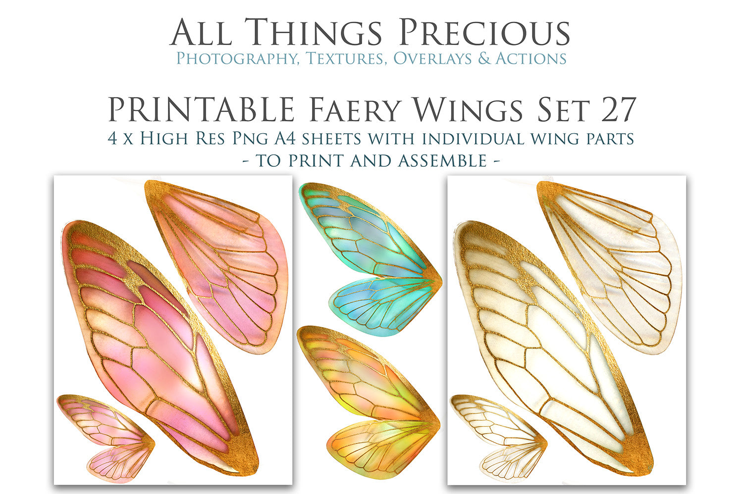 PRINTABLE FAIRY WINGS - Set 27